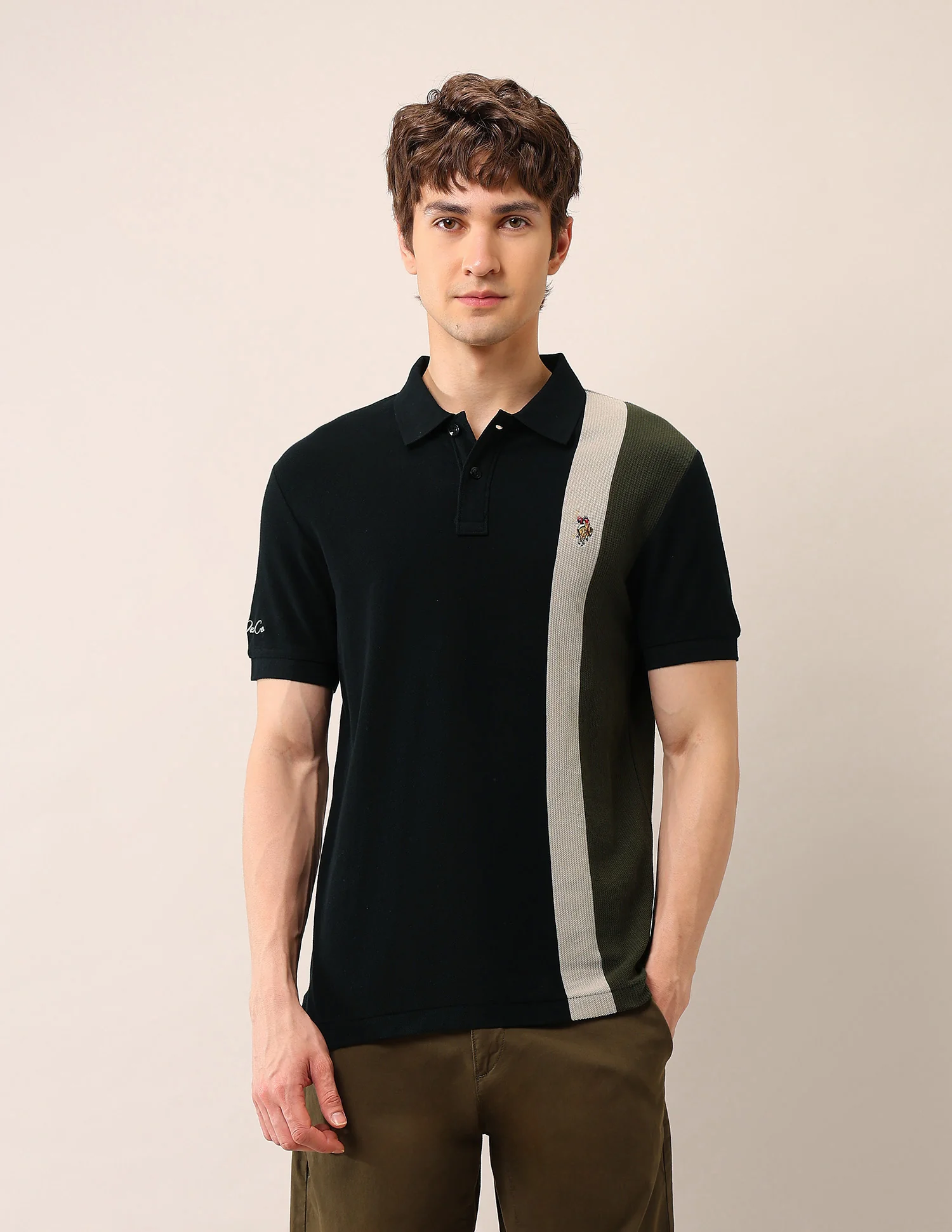 Colourblocked Pure Cotton Polo Shirt - Image 6