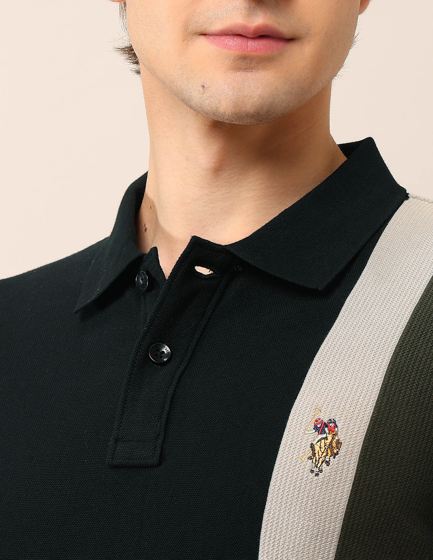 Colourblocked Pure Cotton Polo Shirt - Image 7