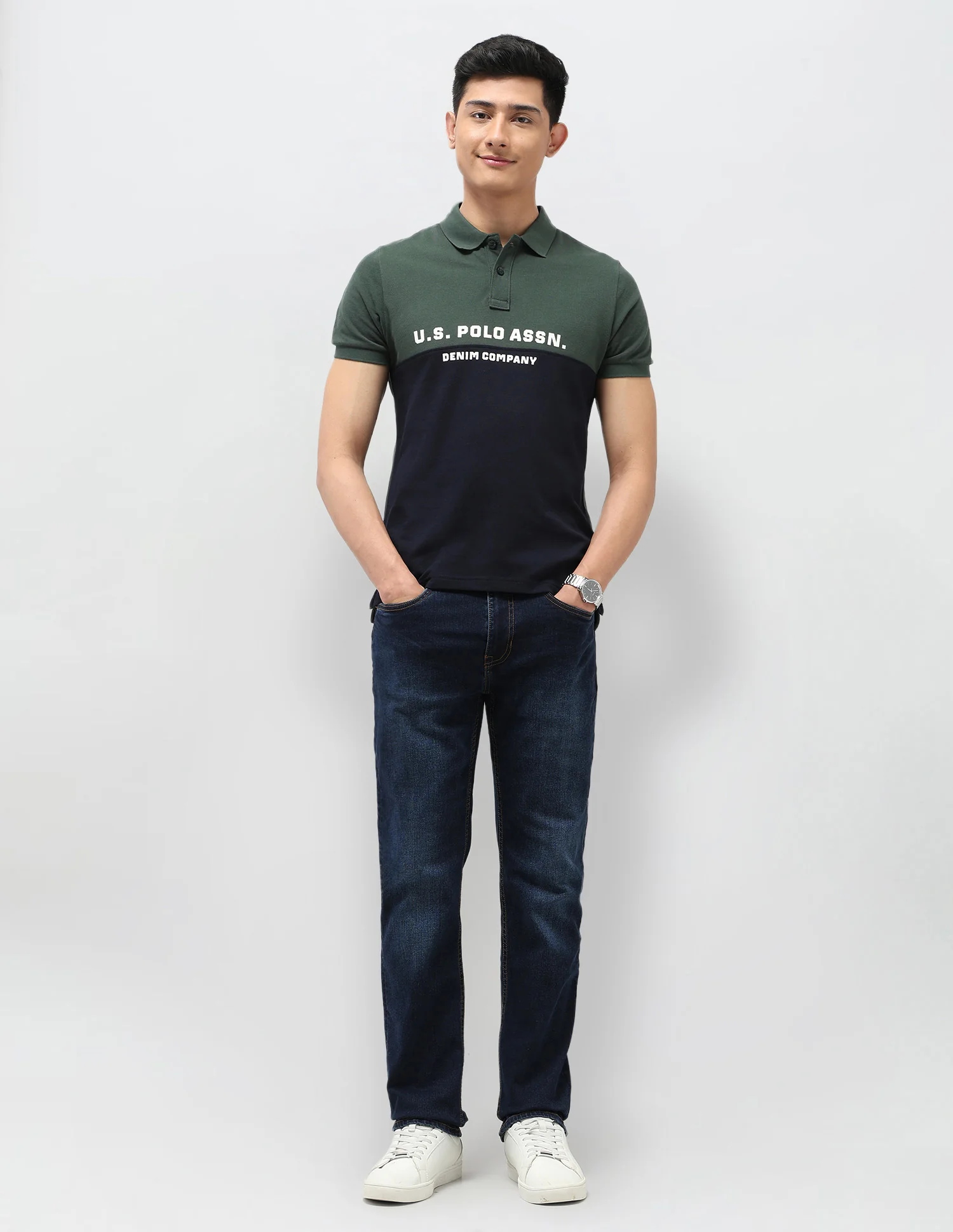 Colourblocked Pure Cotton Polo Shirt - Image 3