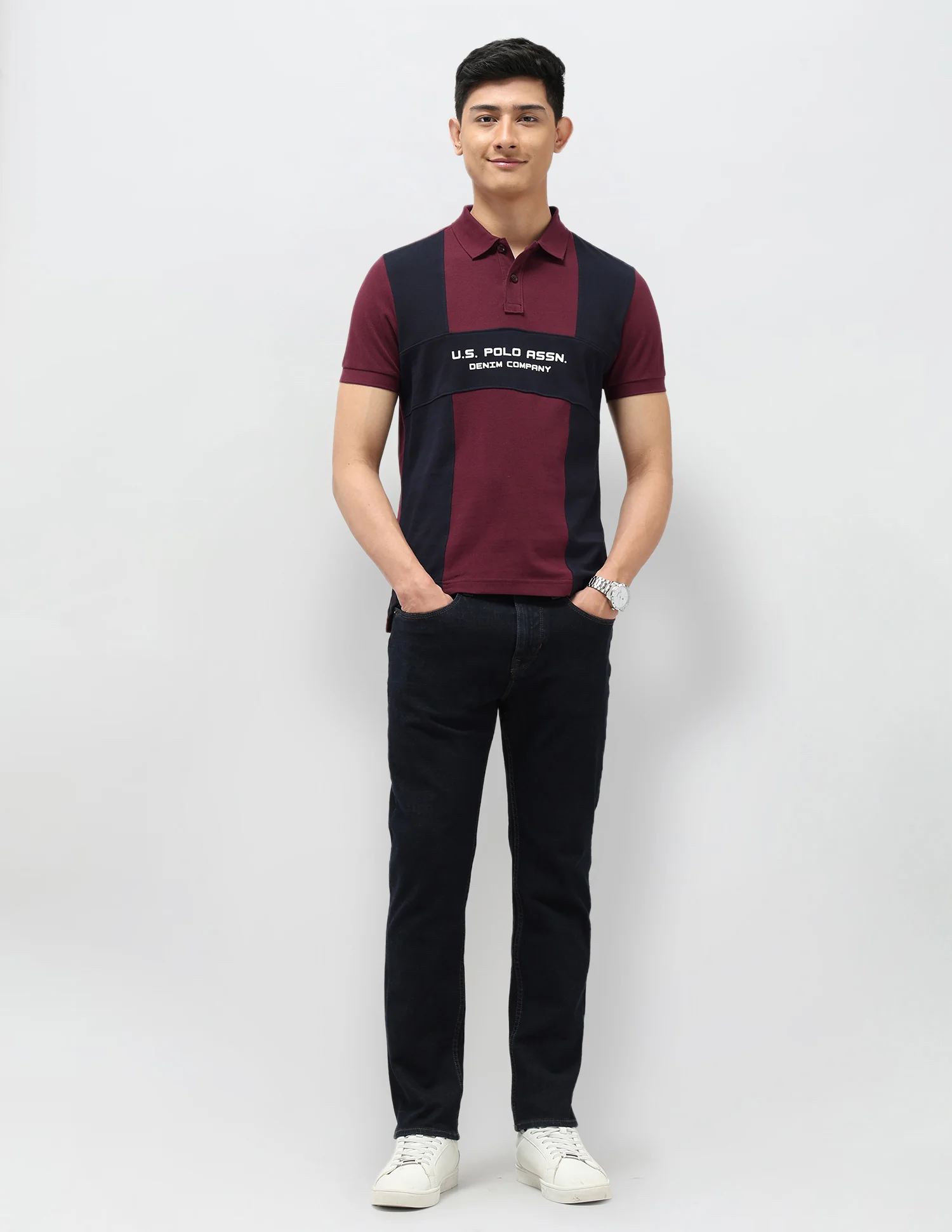 Colourblocked Pure Cotton Polo Shirt - Image 3