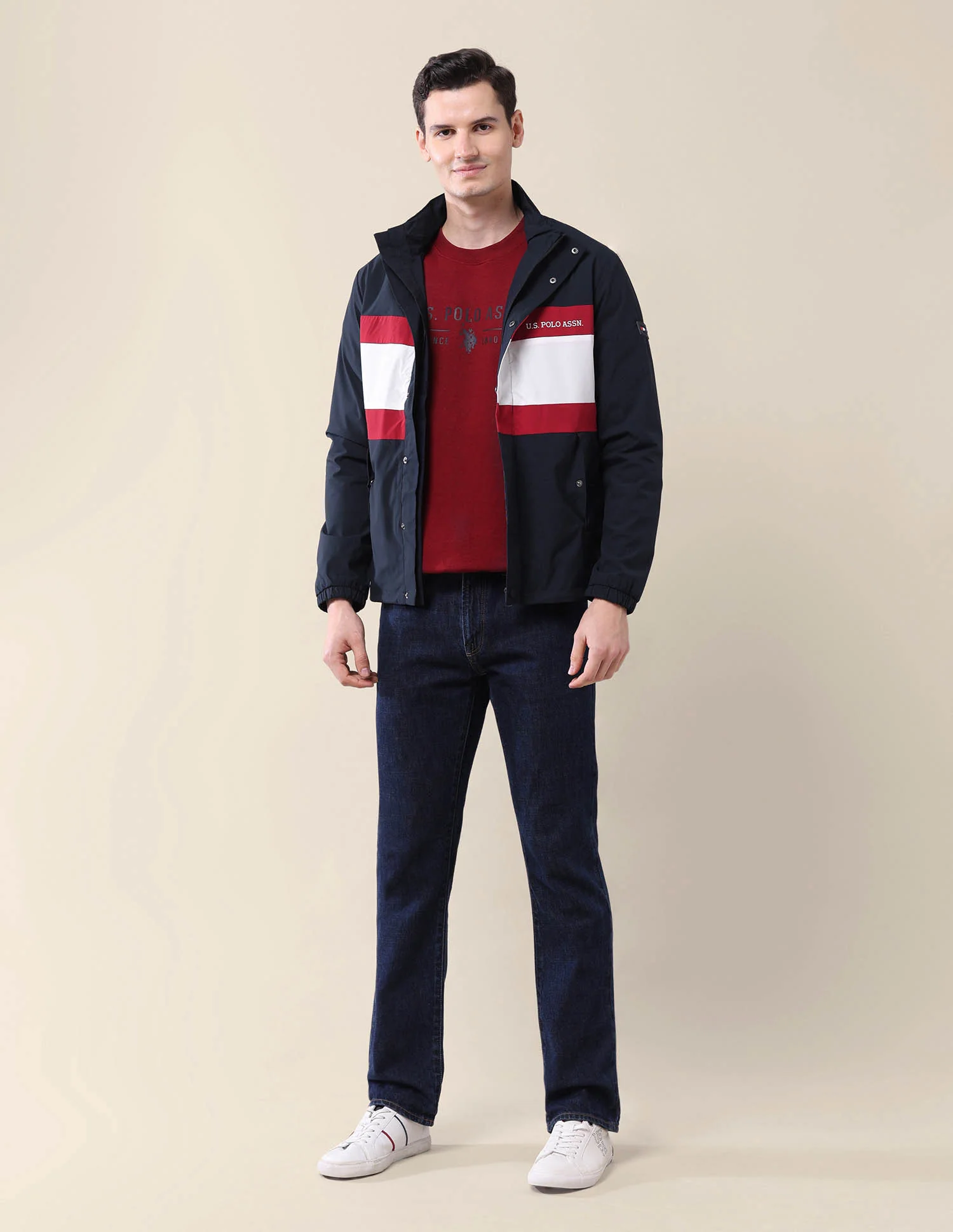 Colourblocked Regular Fit Jacket - Image 3