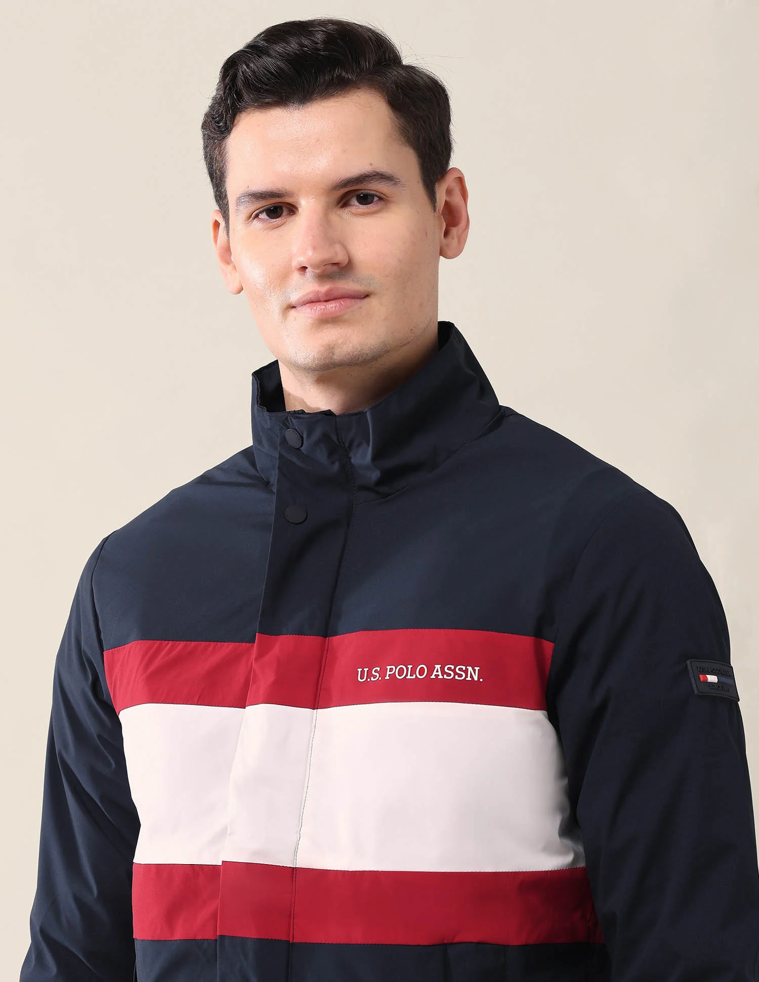 Colourblocked Regular Fit Jacket - Image 7