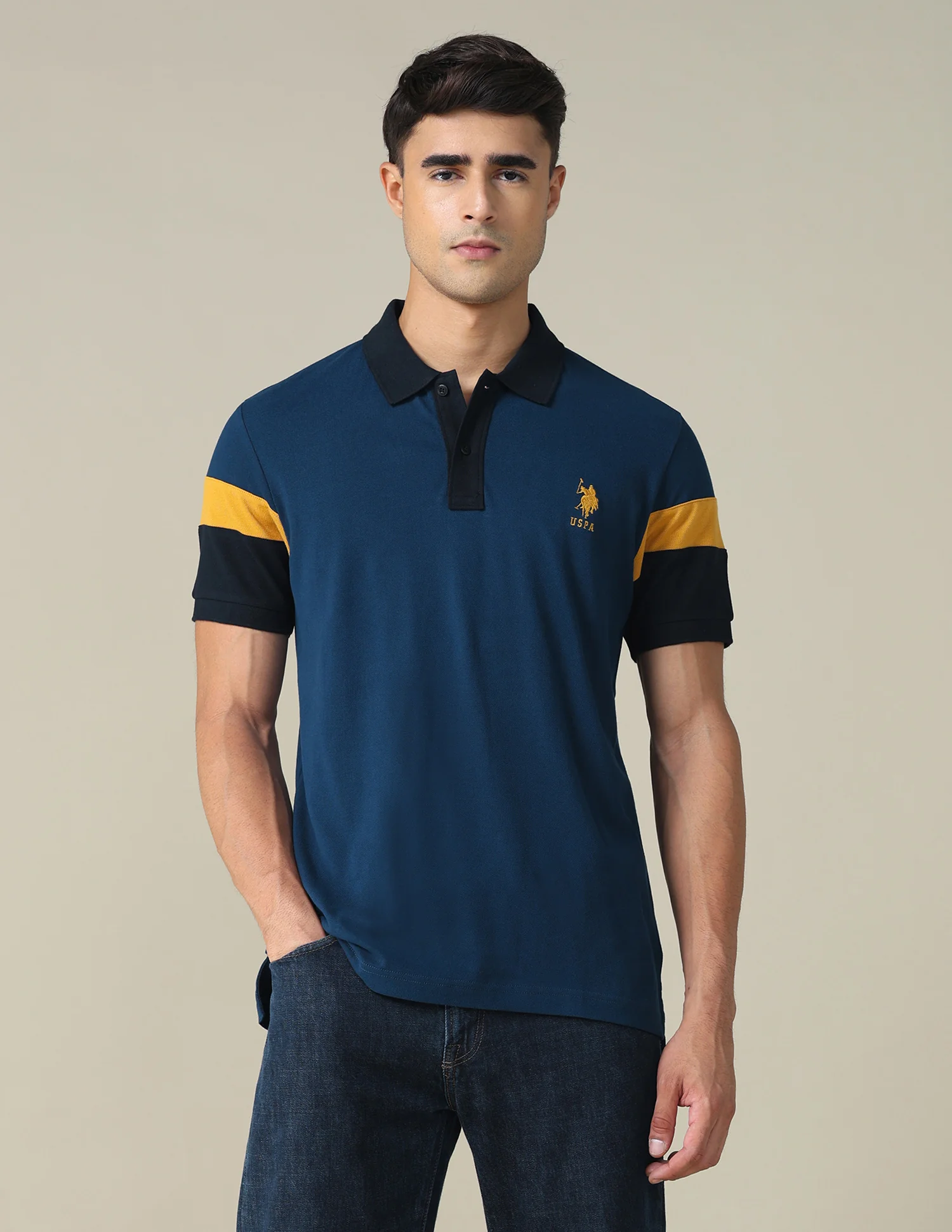Colourblocked Regular Fit Polo Shirt - Image 6