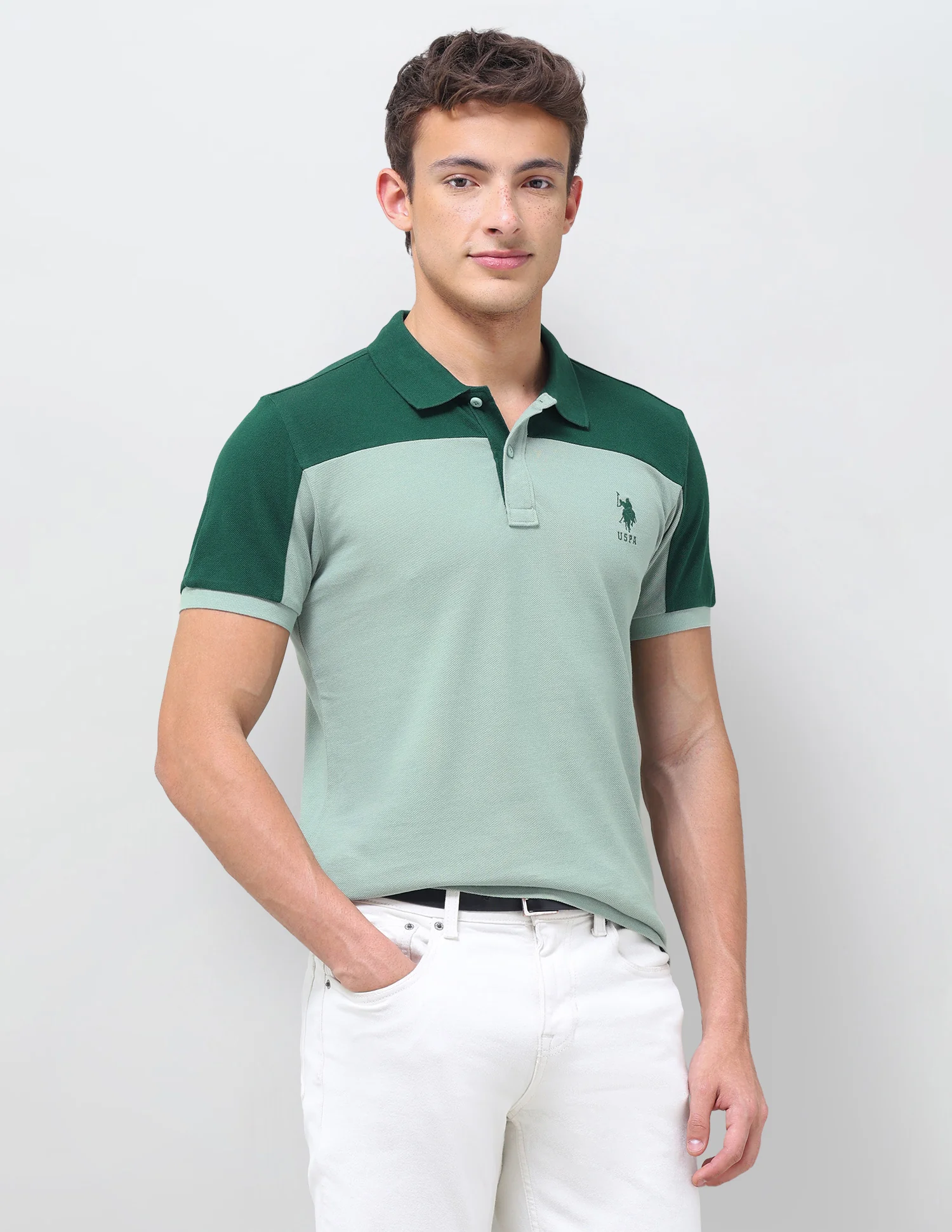 Colourblocked Regular Fit Polo Shirt