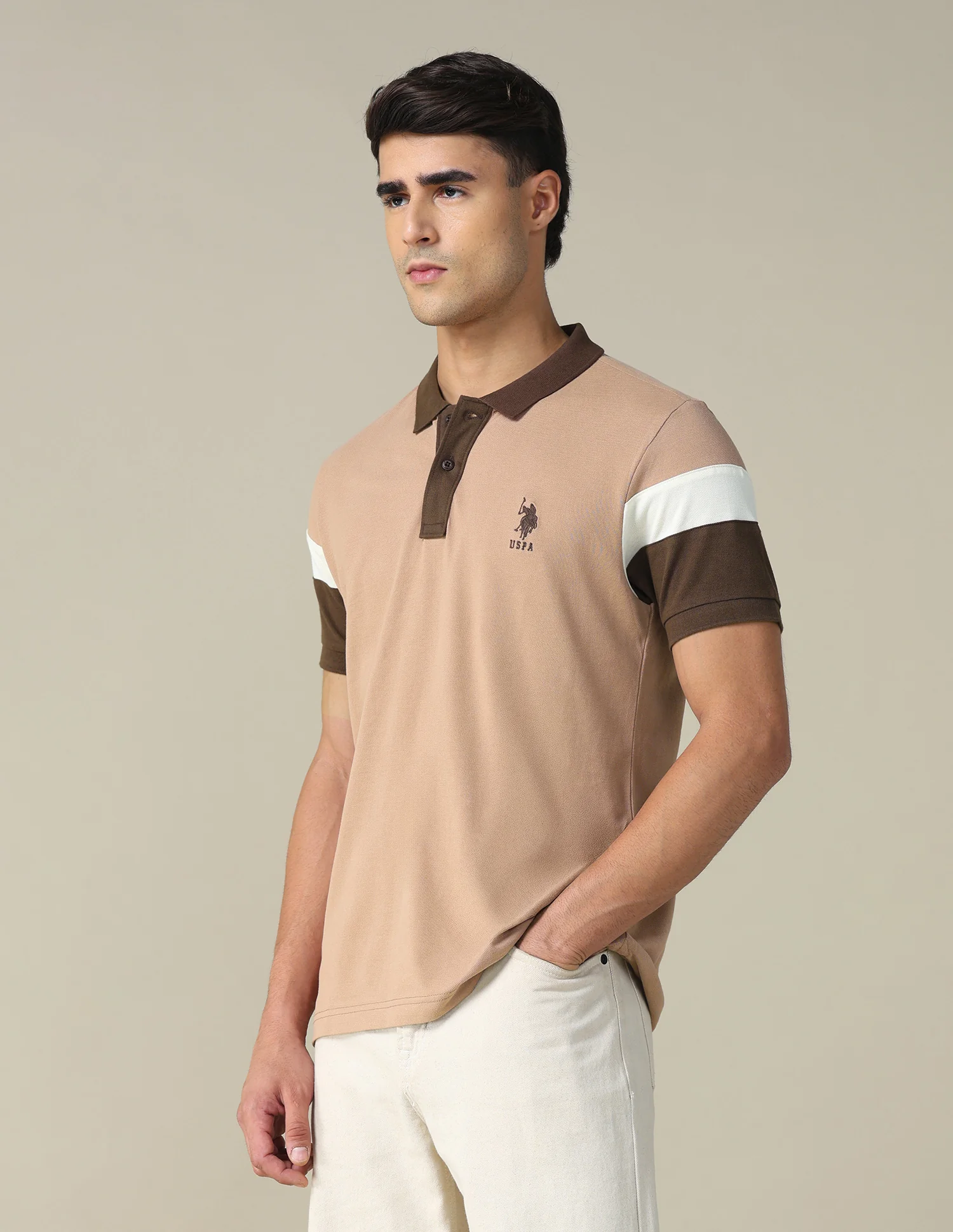 Colourblocked Regular Fit Polo Shirt - Image 4