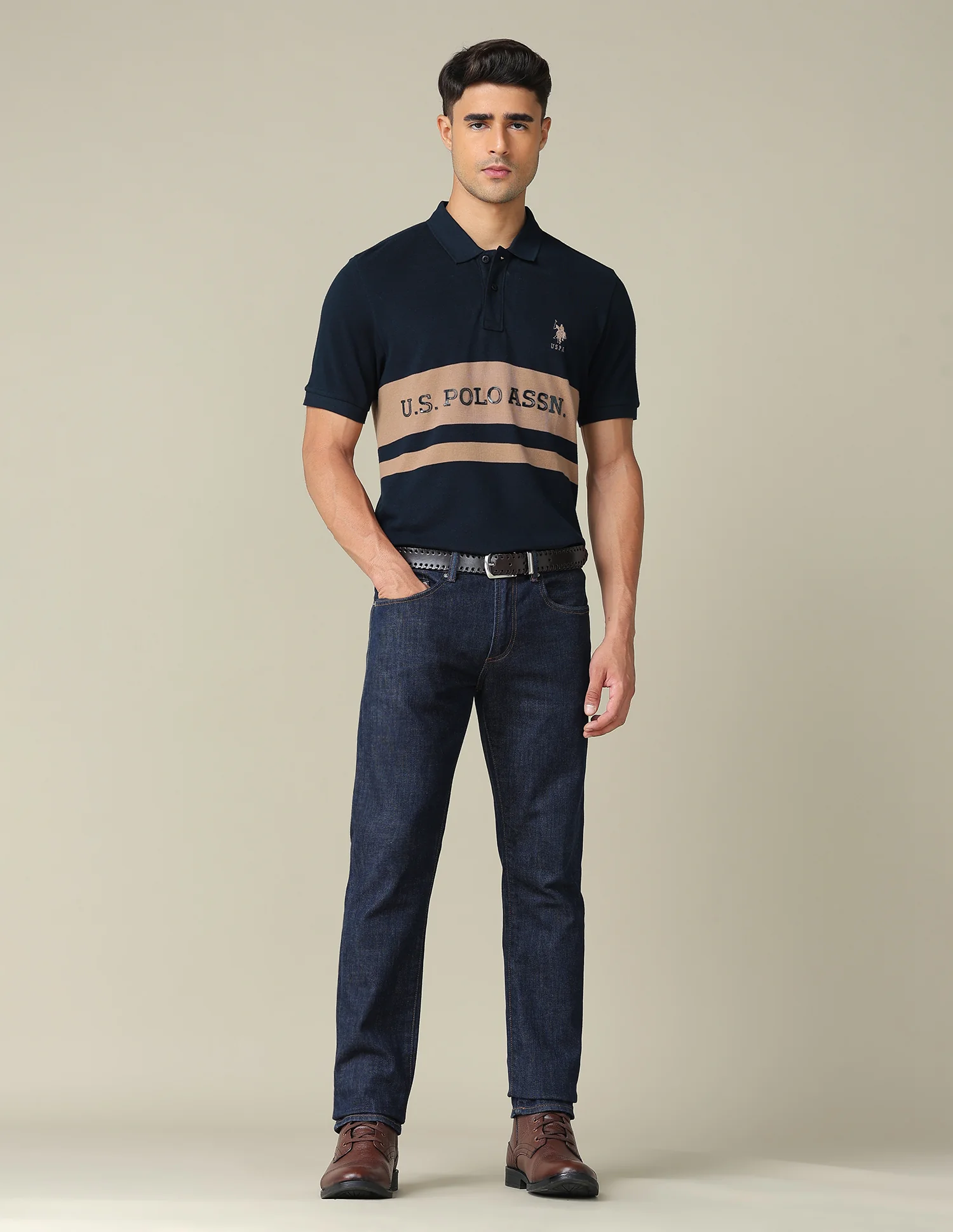 Colourblocked Regular Fit Polo Shirt - Image 3