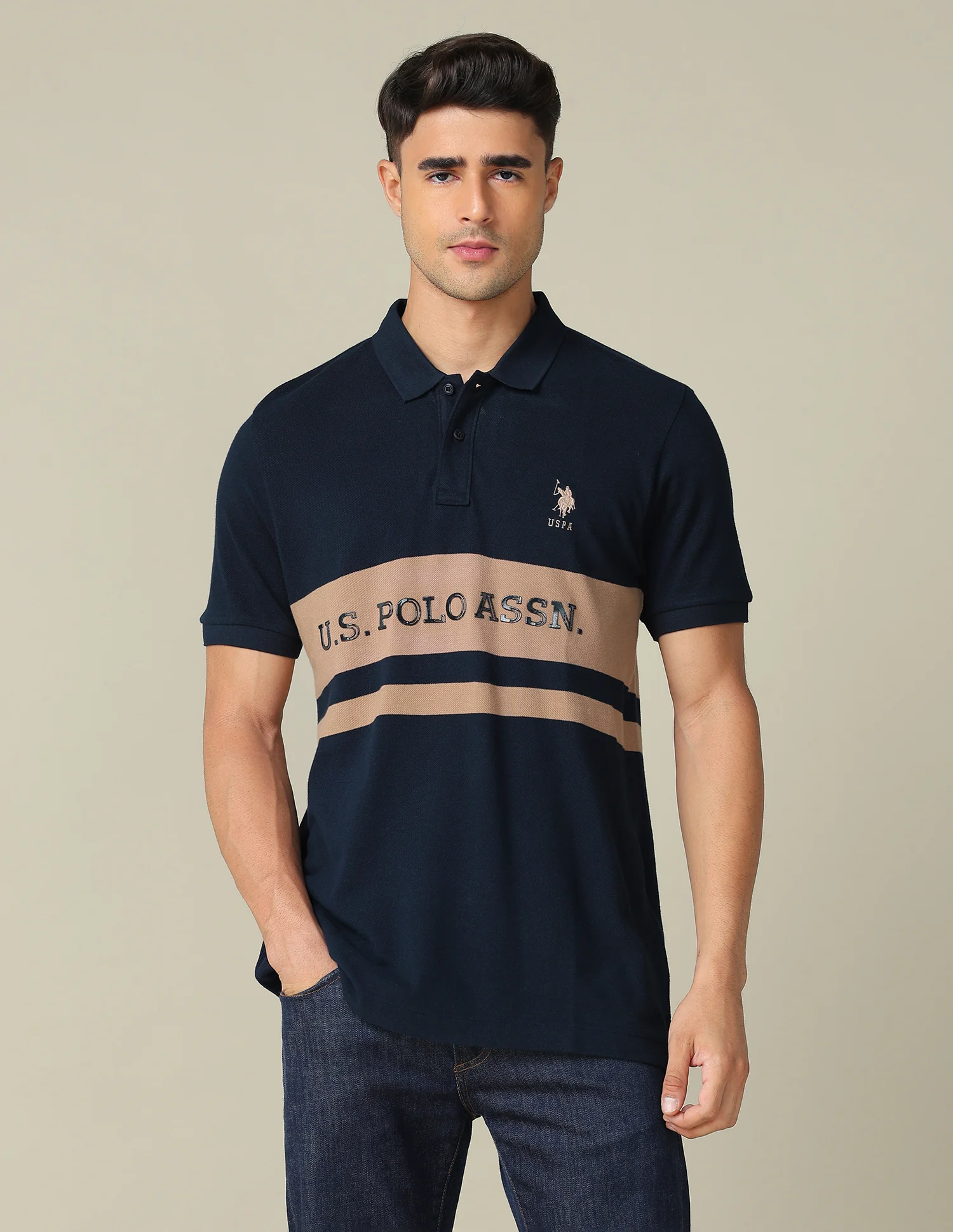 Colourblocked Regular Fit Polo Shirt - Image 6
