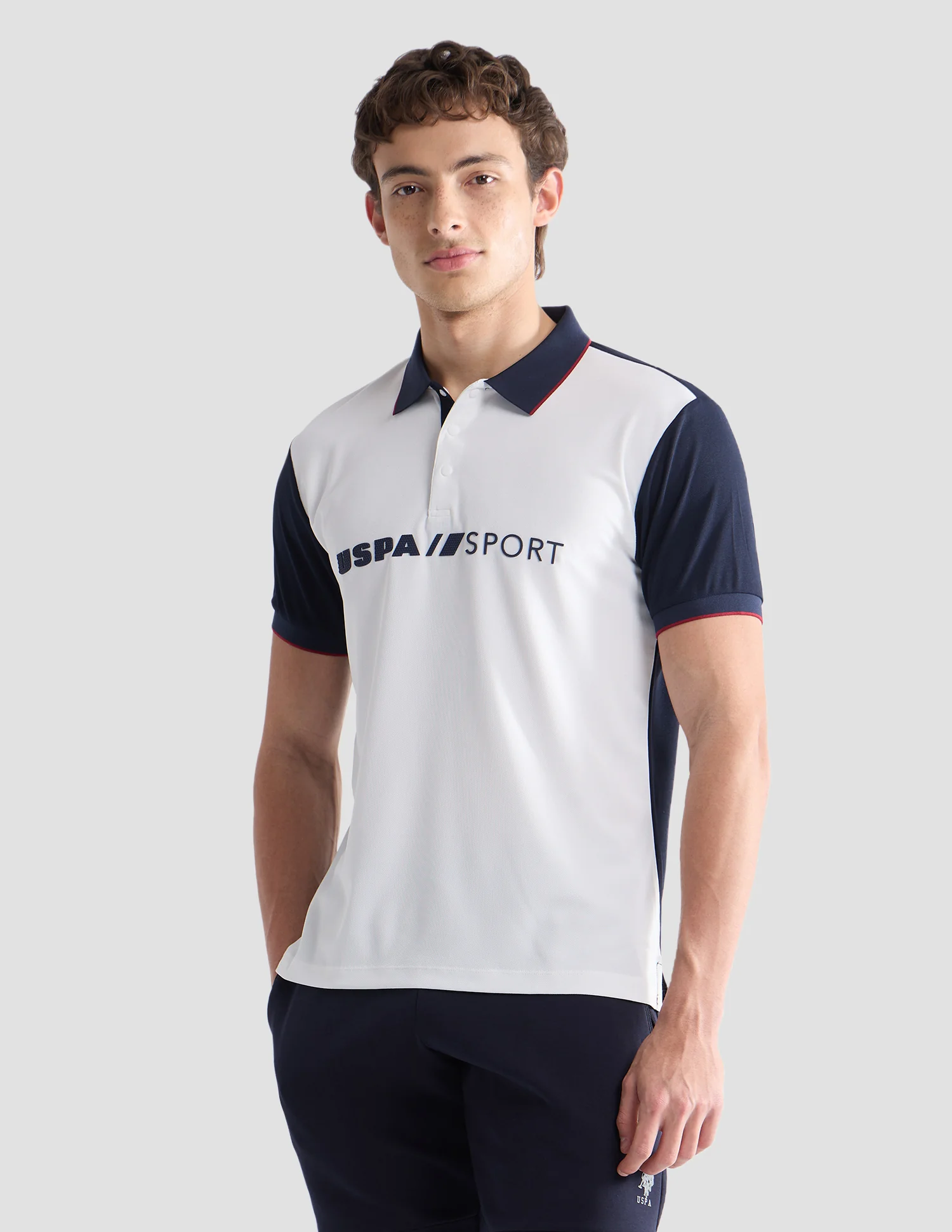 Colourblocked Slim Fit Active Polo Shirt - Image 4