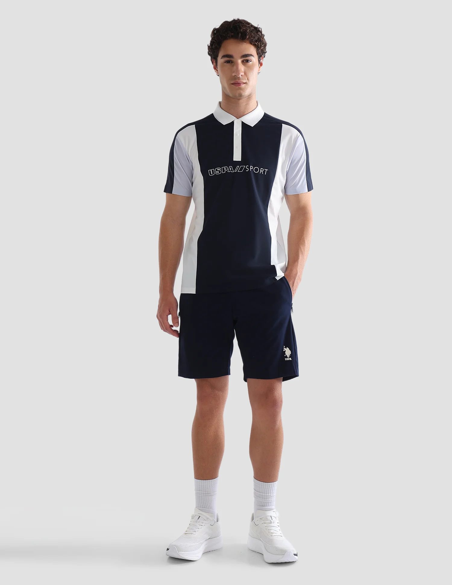 Colourblocked Slim Fit Active Polo Shirt - Image 3
