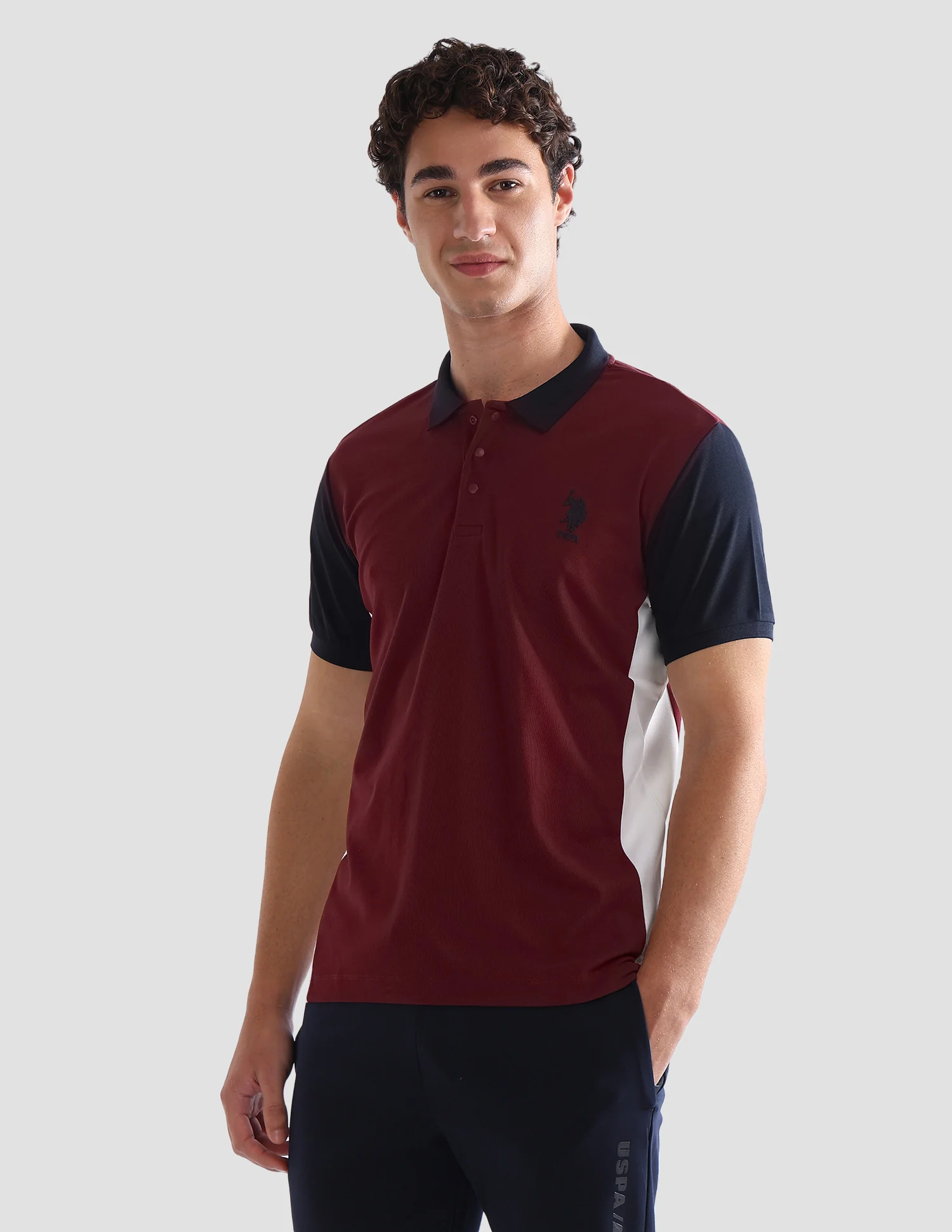 Colourblocked Slim Fit Active Polo Shirt - Image 4