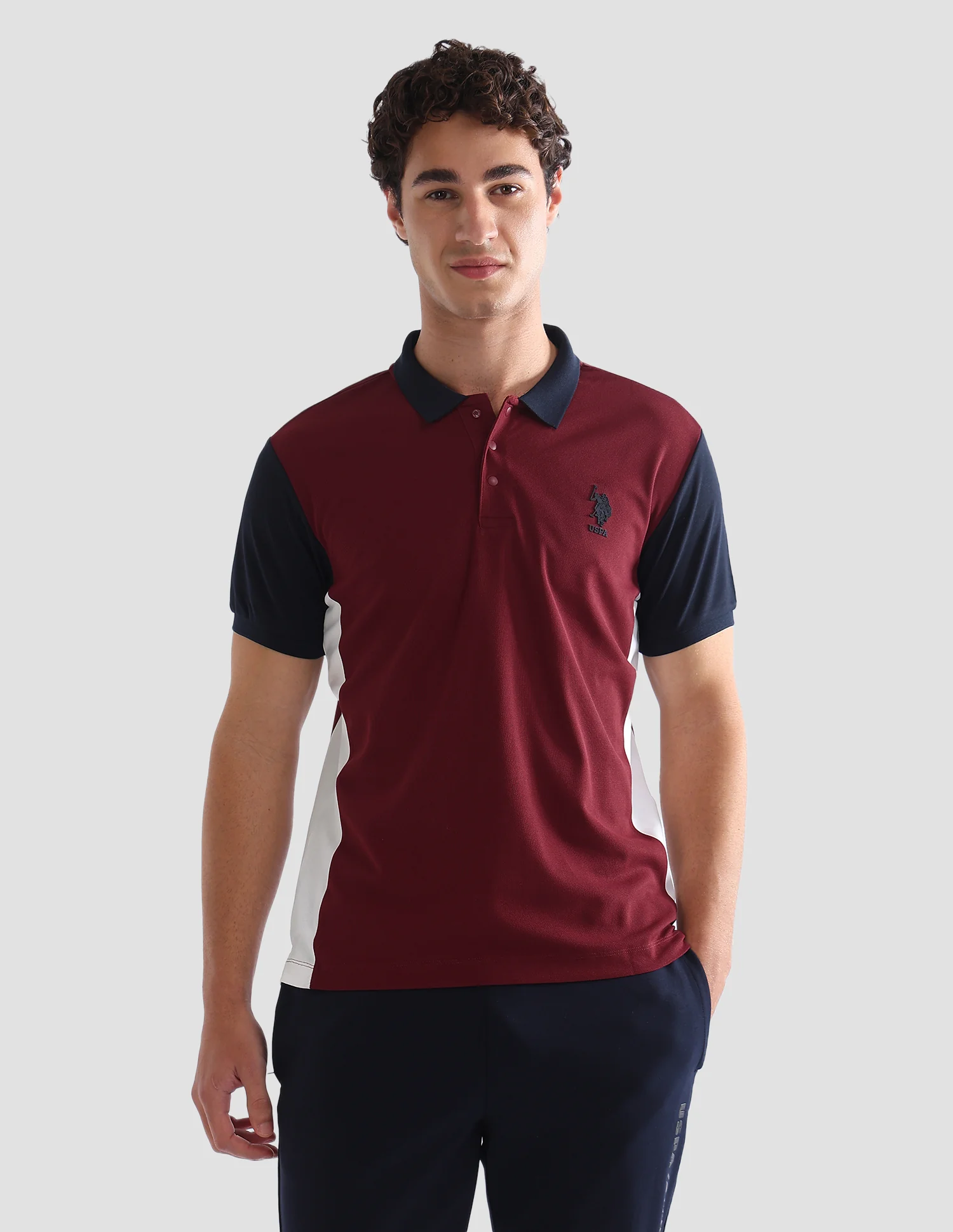Colourblocked Slim Fit Active Polo Shirt - Image 6