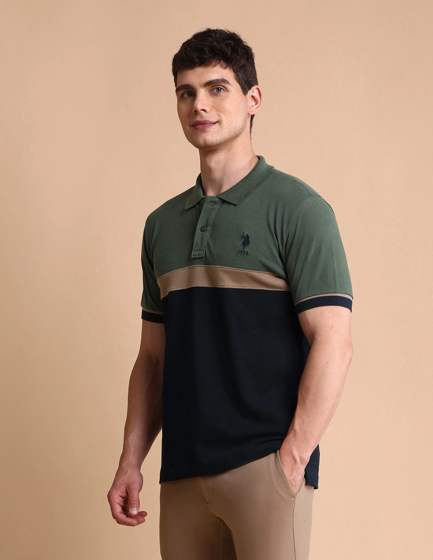 Colourblocked Slim Fit Polo Shirt - Image 4