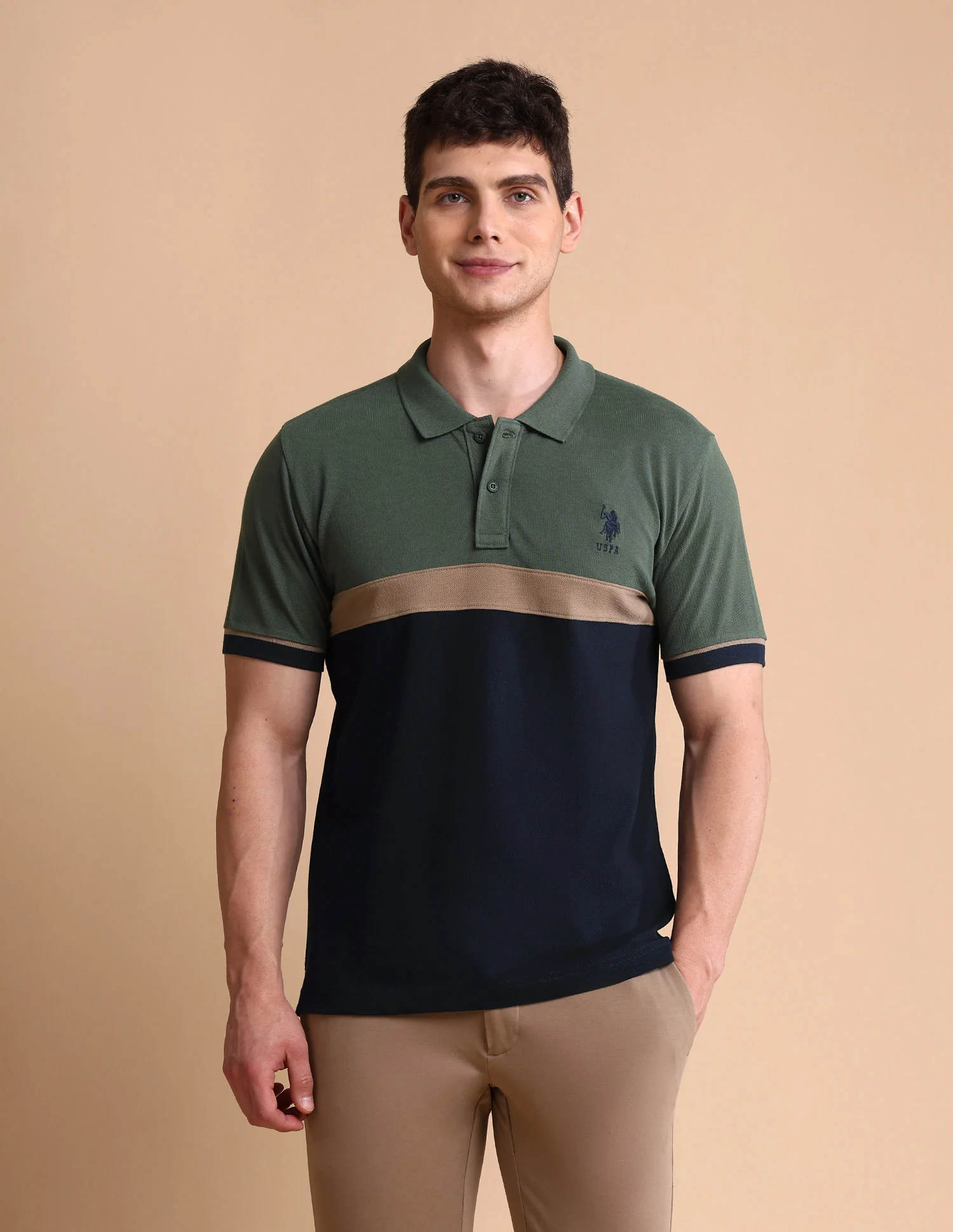 Colourblocked Slim Fit Polo Shirt - Image 6