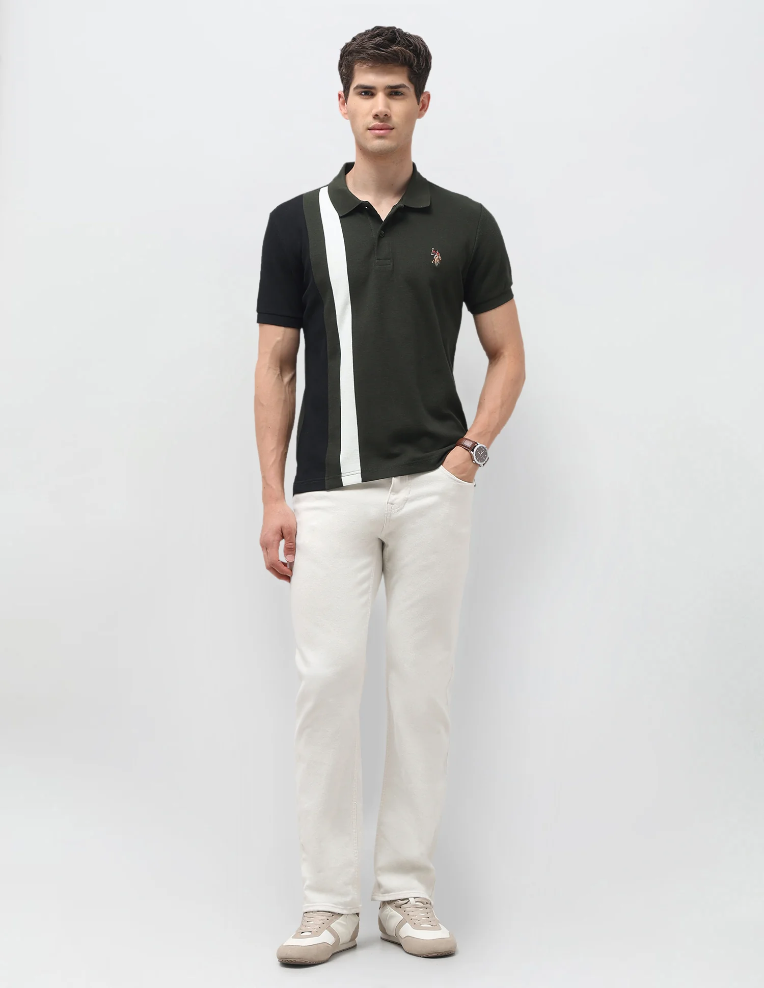 Colourblocked Slim Fit Polo Shirt - Image 3