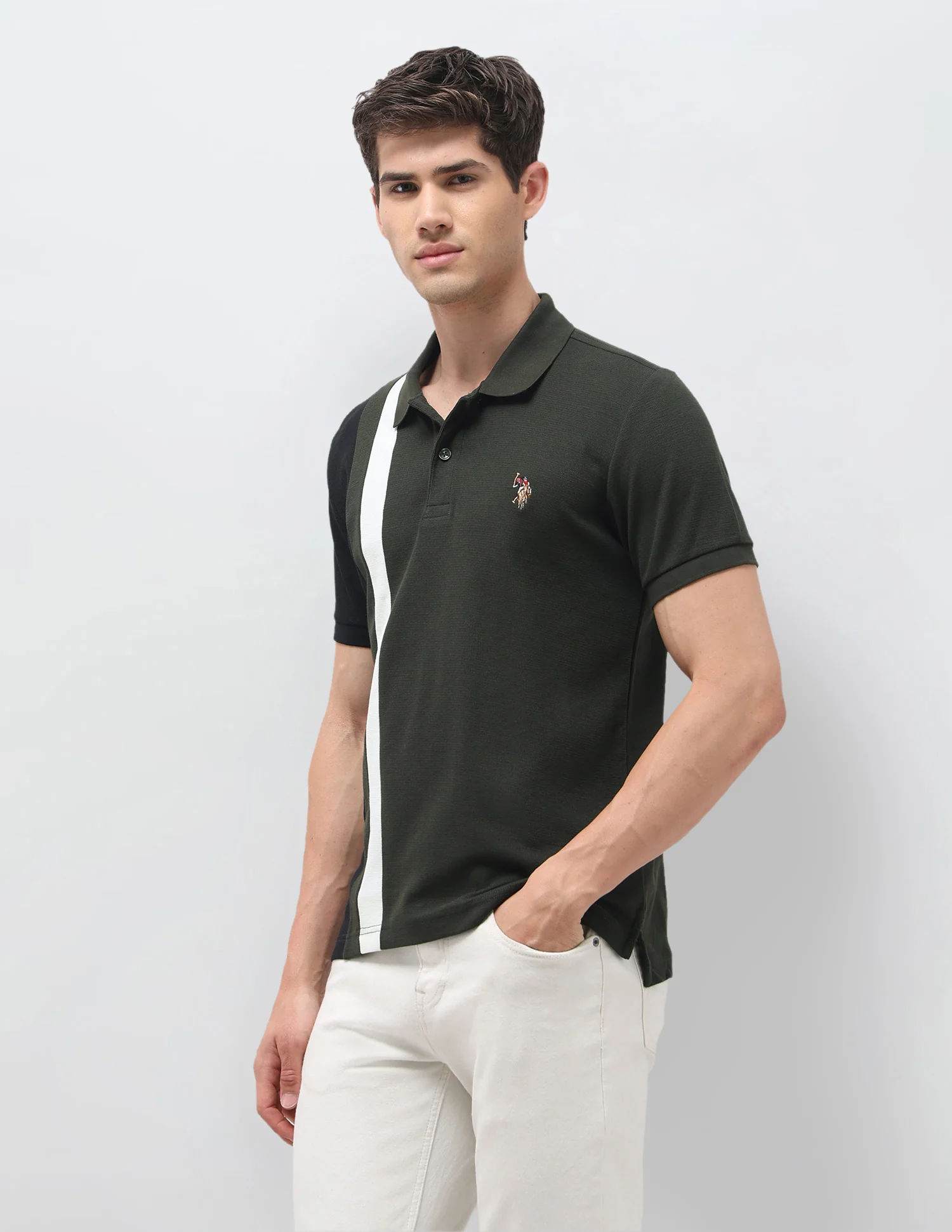 Colourblocked Slim Fit Polo Shirt - Image 4