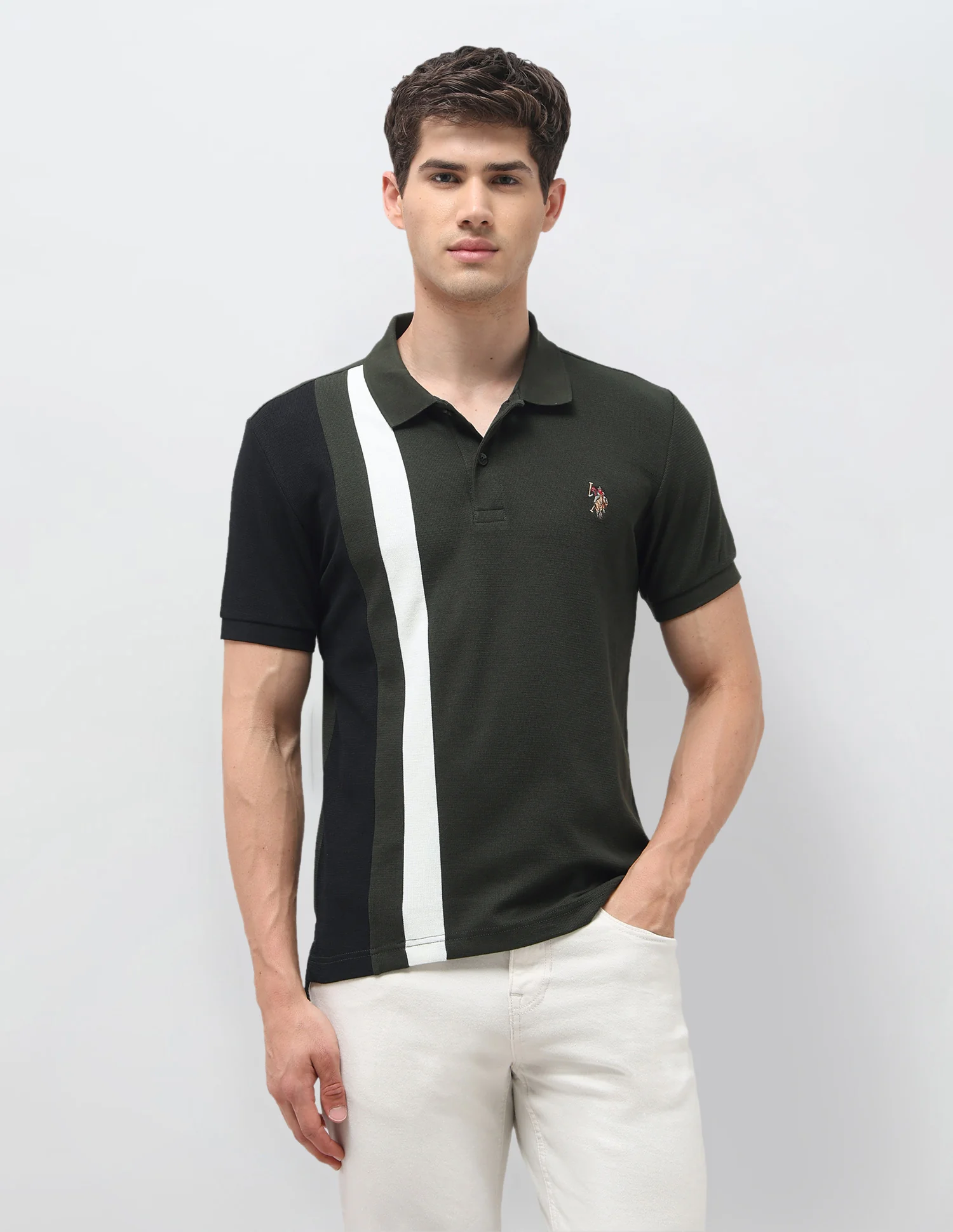 Colourblocked Slim Fit Polo Shirt - Image 6