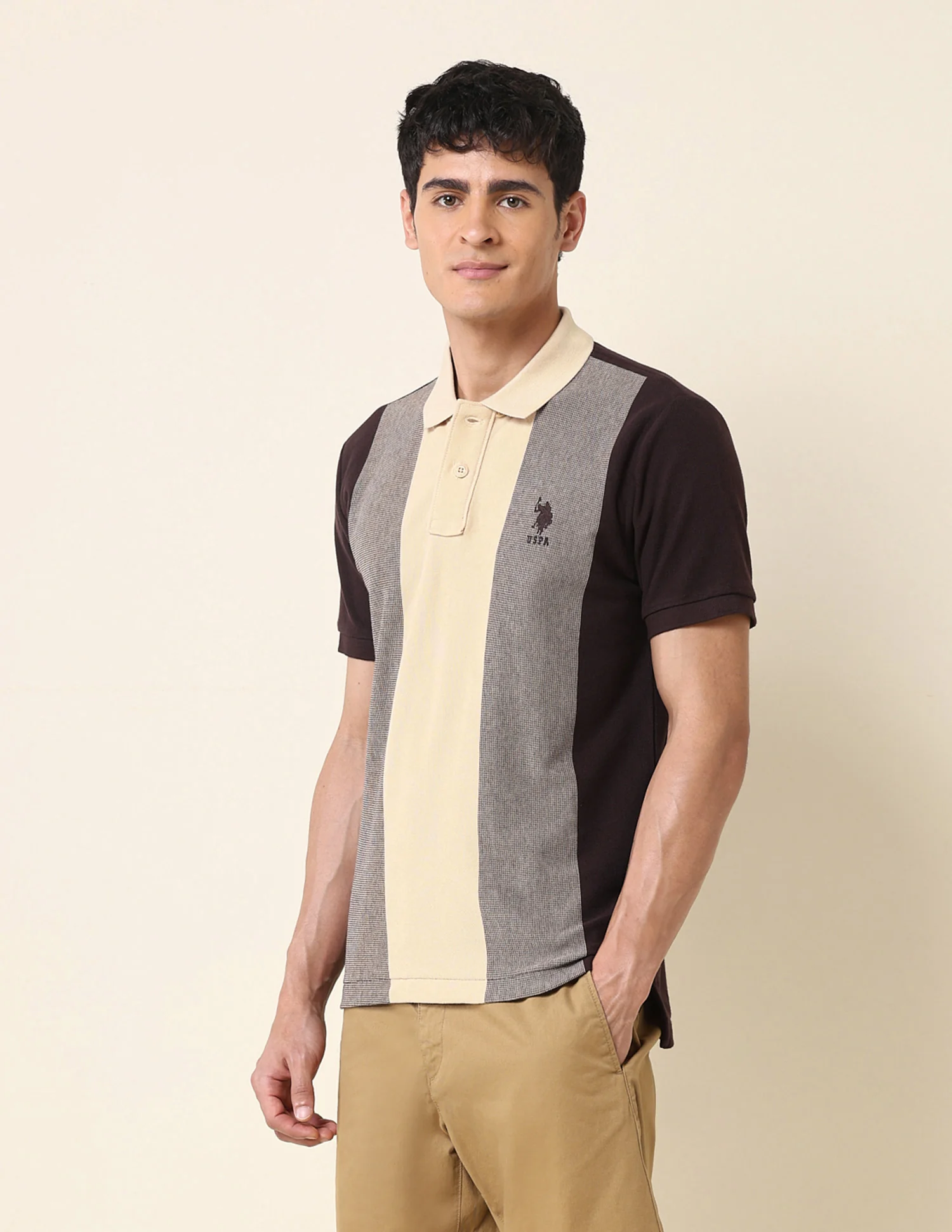 Colourblocked Slim Fit Polo Shirt - Image 4