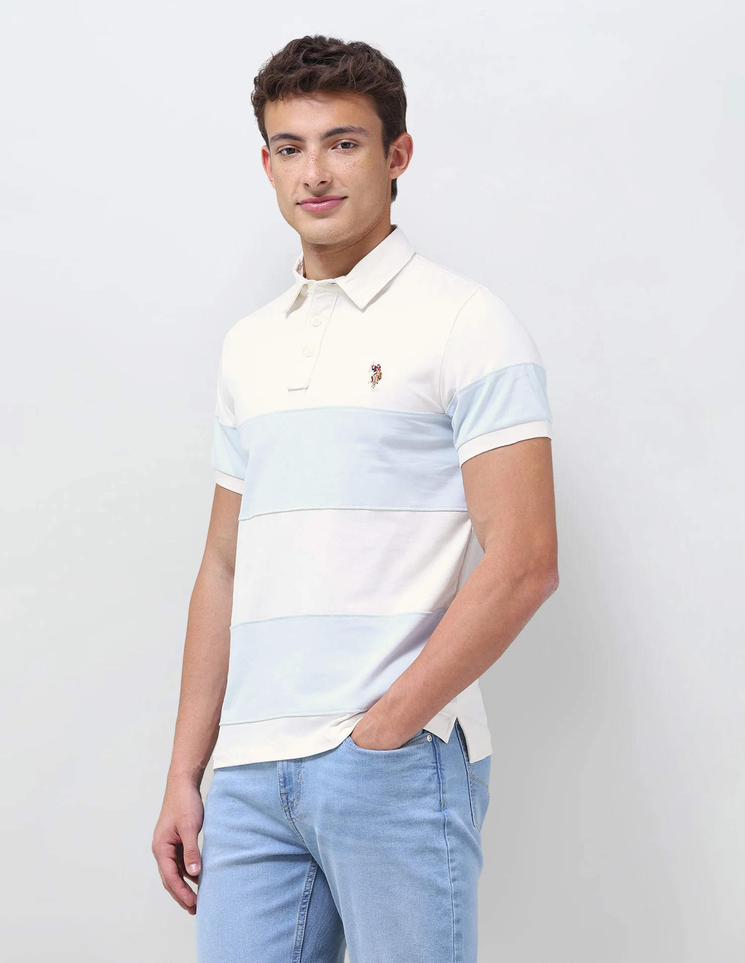 Colourblocked Slim Fit Polo Shirt - Image 4