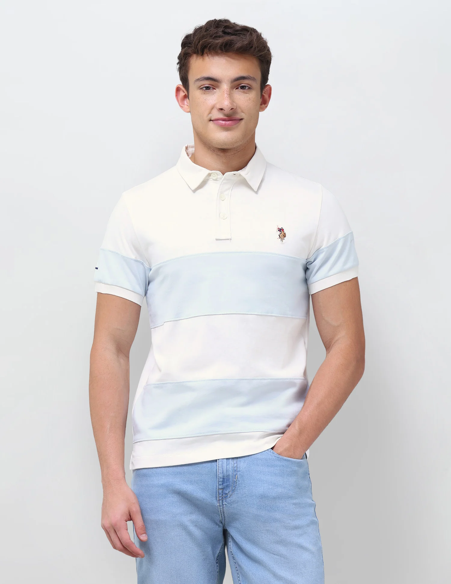 Colourblocked Slim Fit Polo Shirt - Image 6
