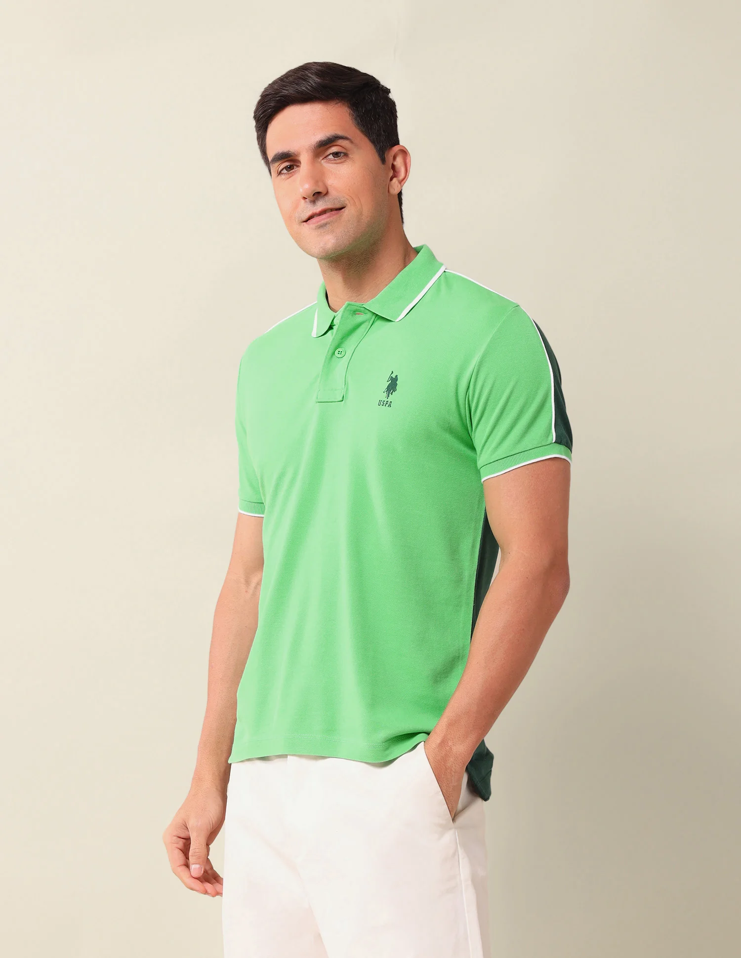 Colourblocked Slim Fit Polo Shirt - Image 4
