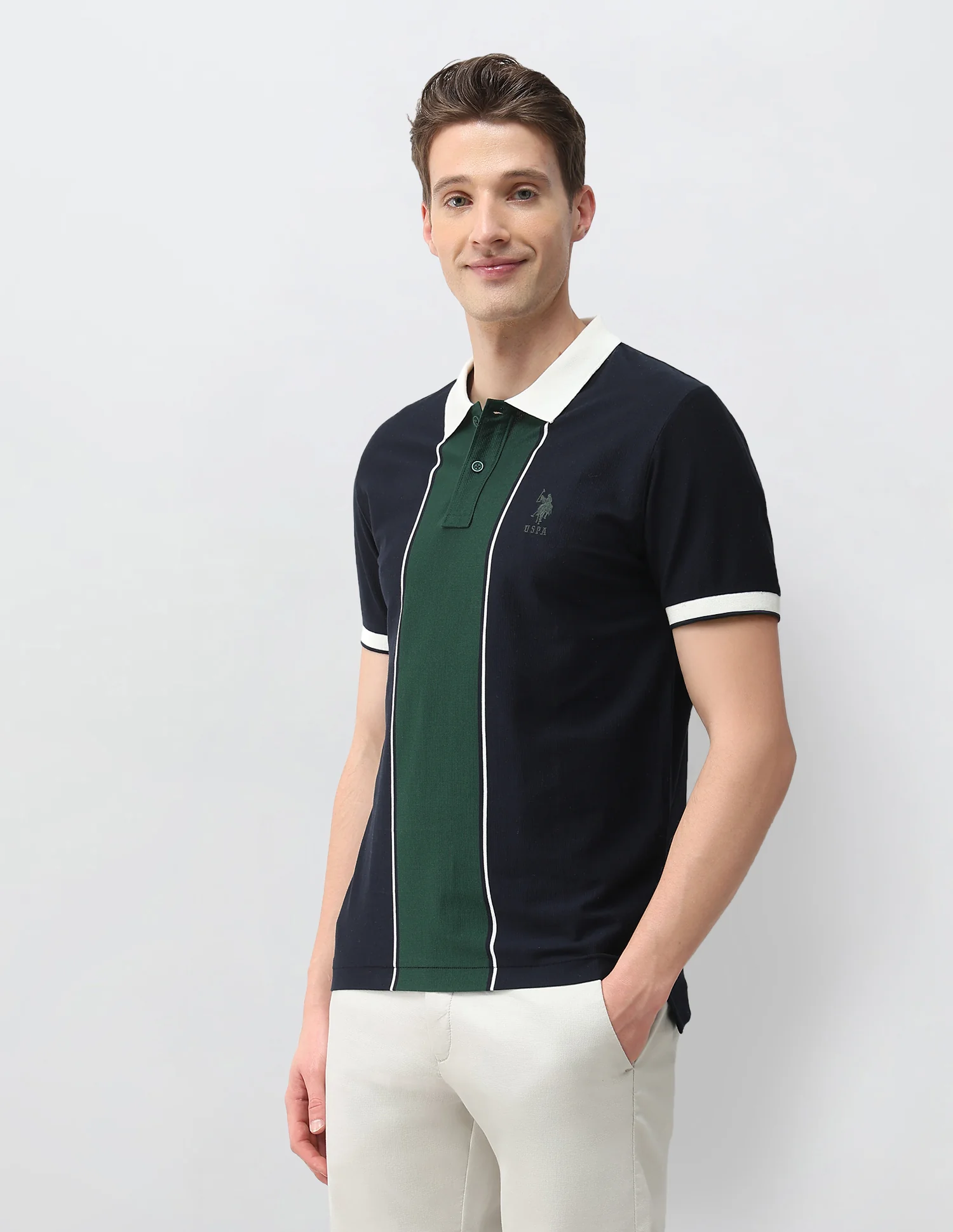Colourblocked Slim Fit Polo Shirt - Image 4