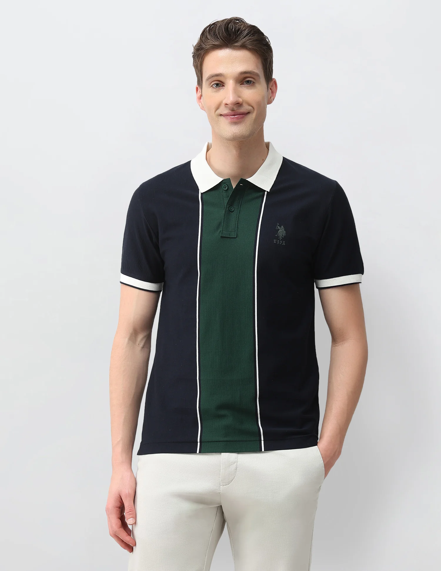 Colourblocked Slim Fit Polo Shirt - Image 6