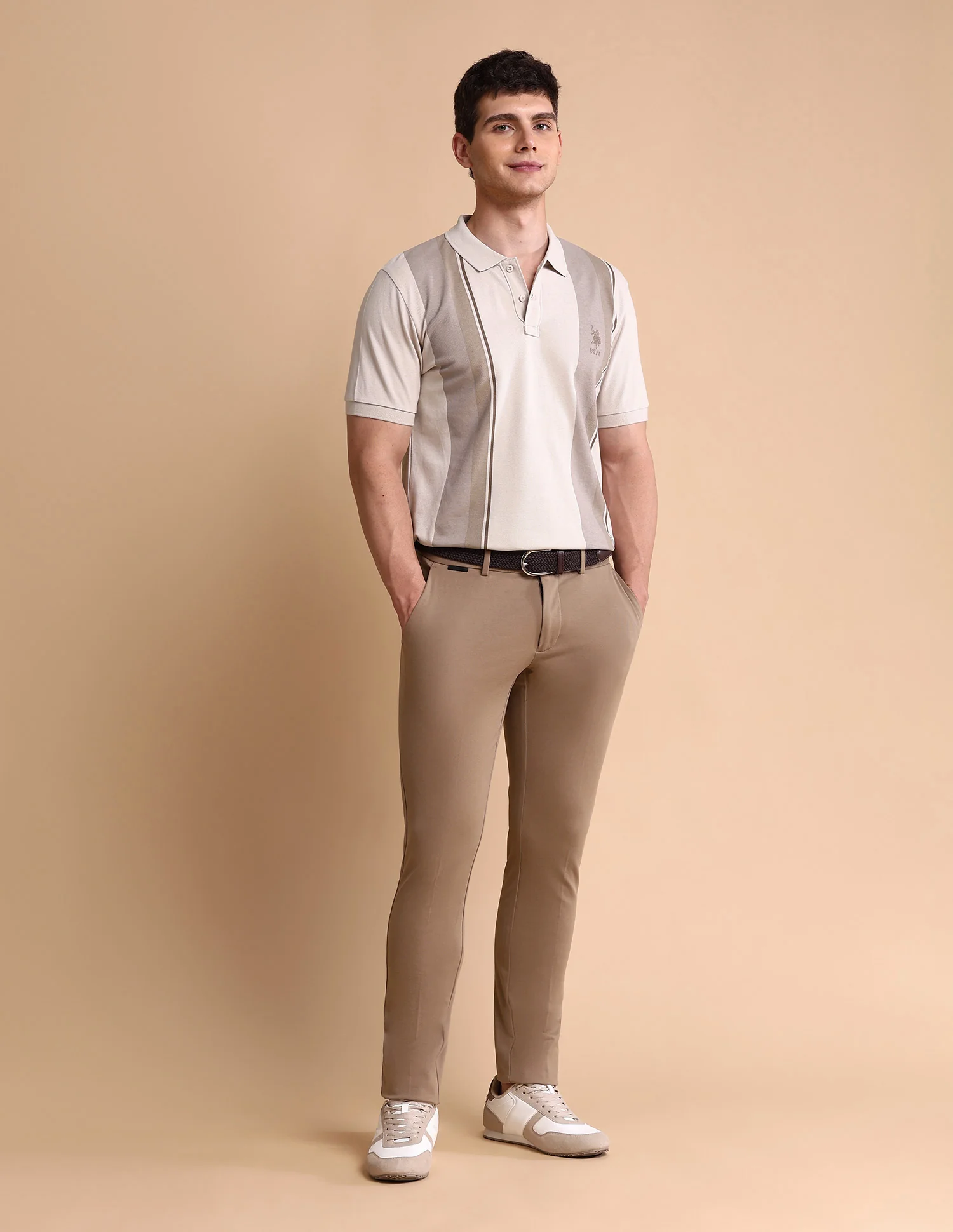 Colourblocked Slim Fit Polo Shirt - Image 3