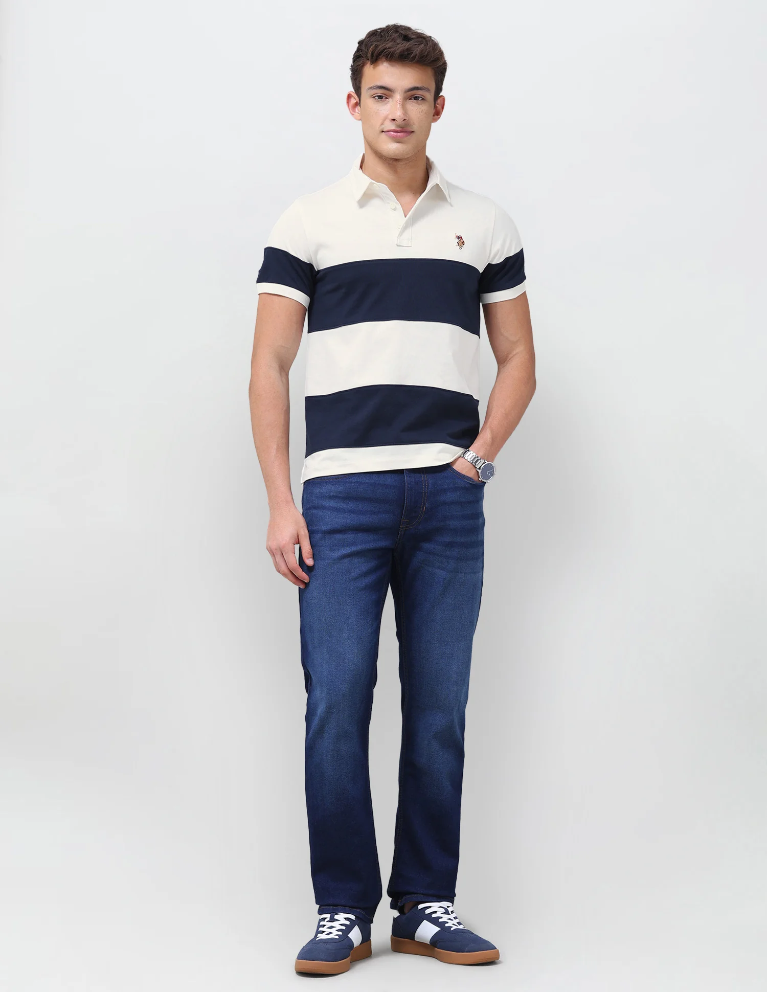 Colourblocked Slim Fit Polo Shirt - Image 3