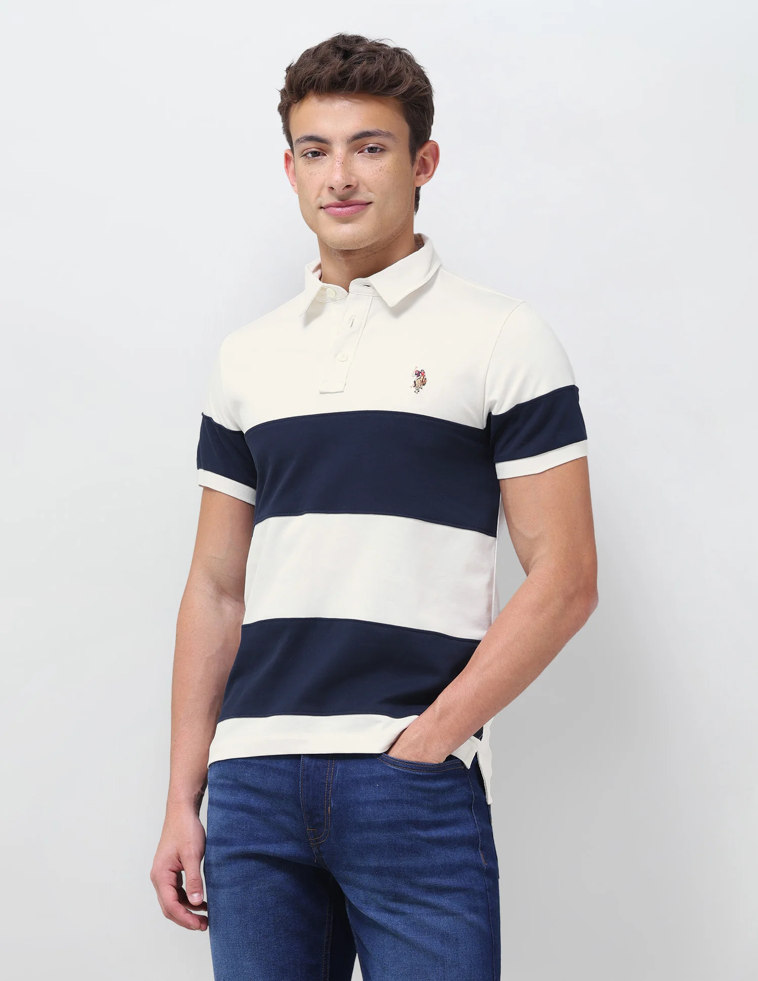 Colourblocked Slim Fit Polo Shirt - Image 4