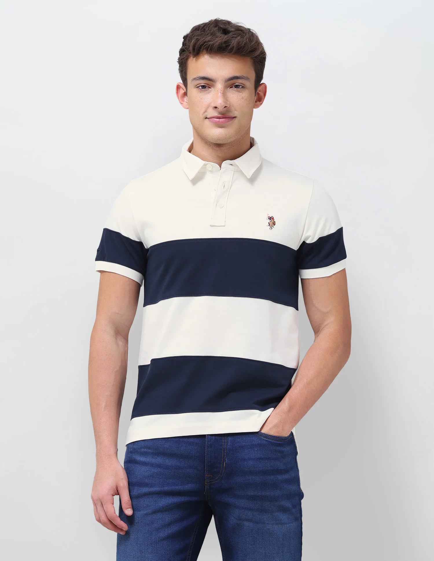Colourblocked Slim Fit Polo Shirt - Image 6