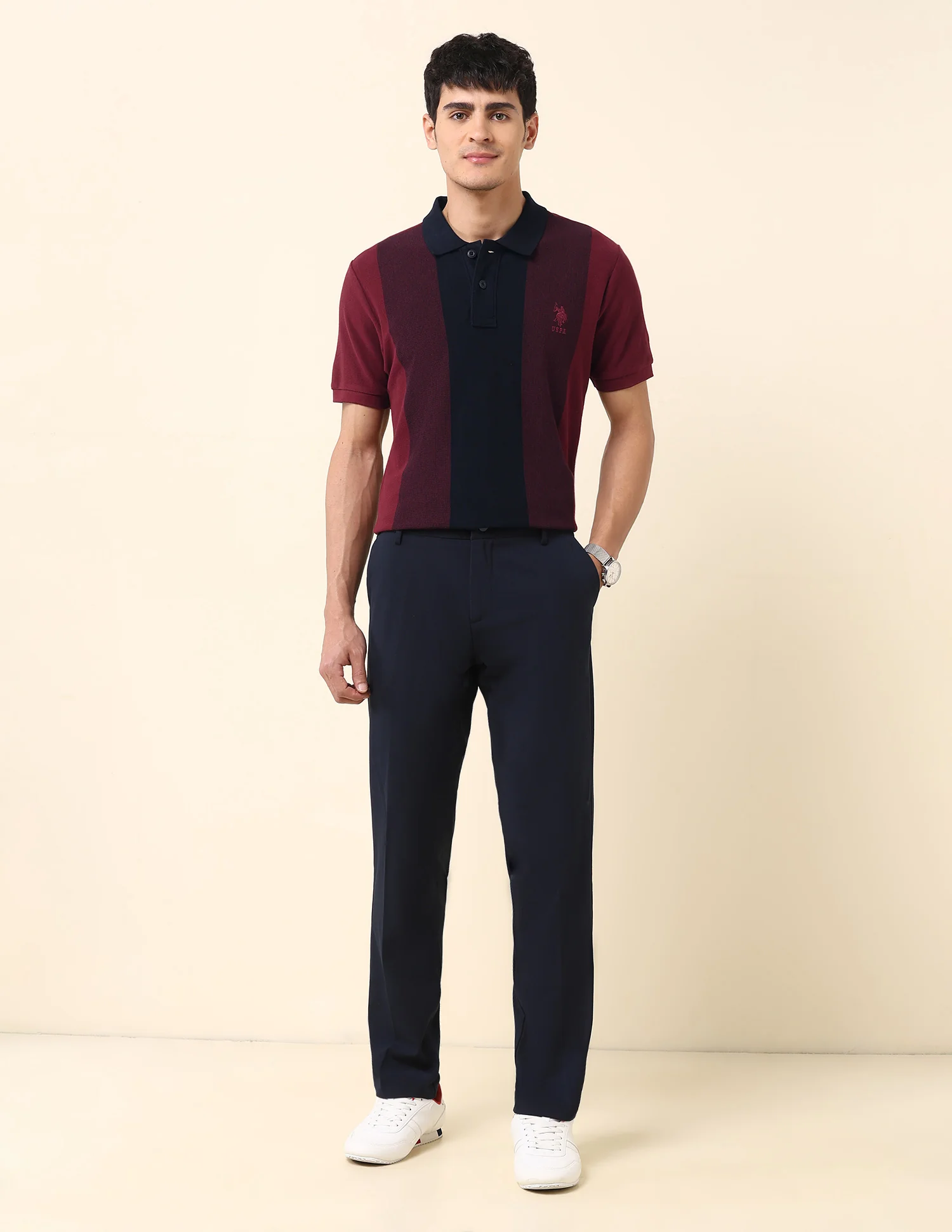 Colourblocked Slim Fit Polo Shirt - Image 3