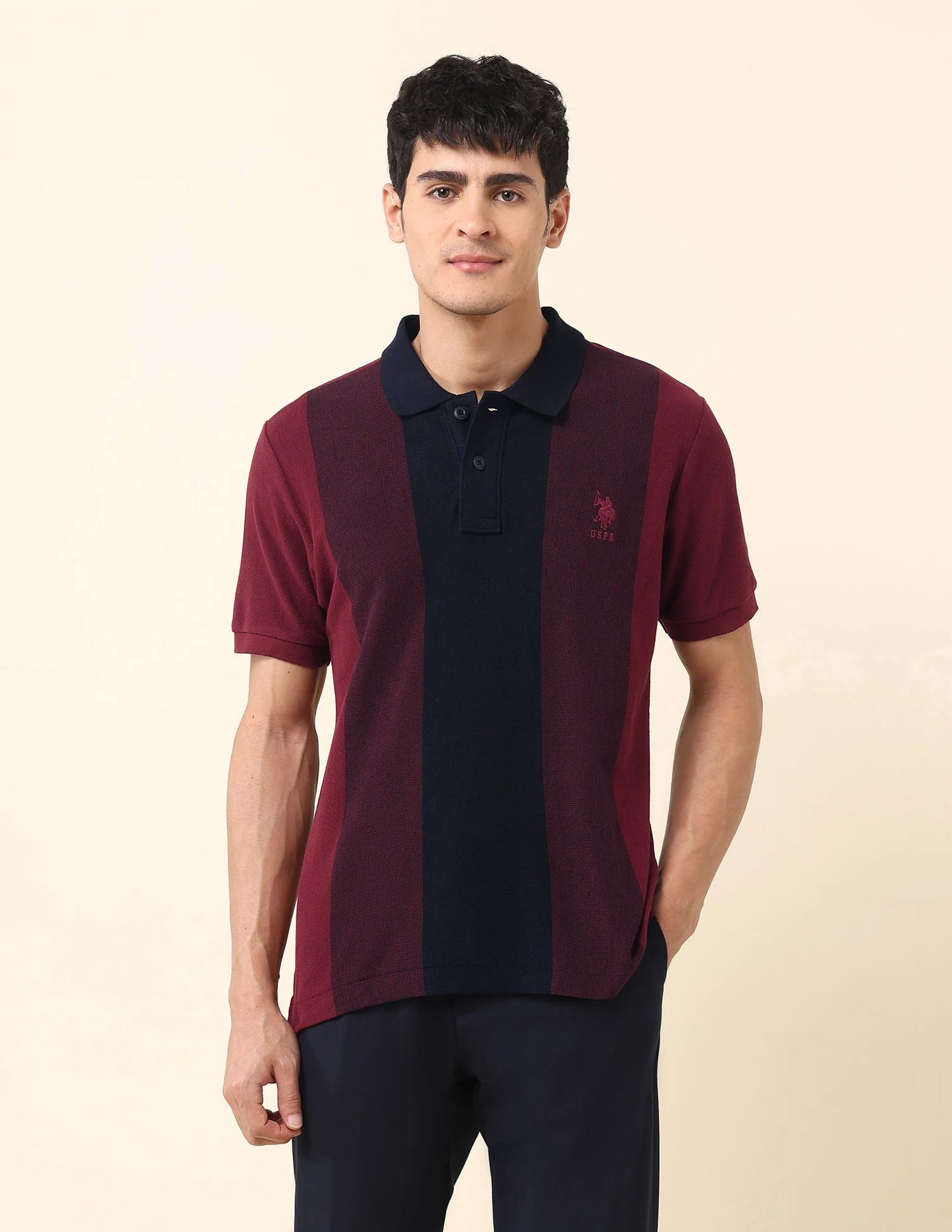Colourblocked Slim Fit Polo Shirt - Image 6