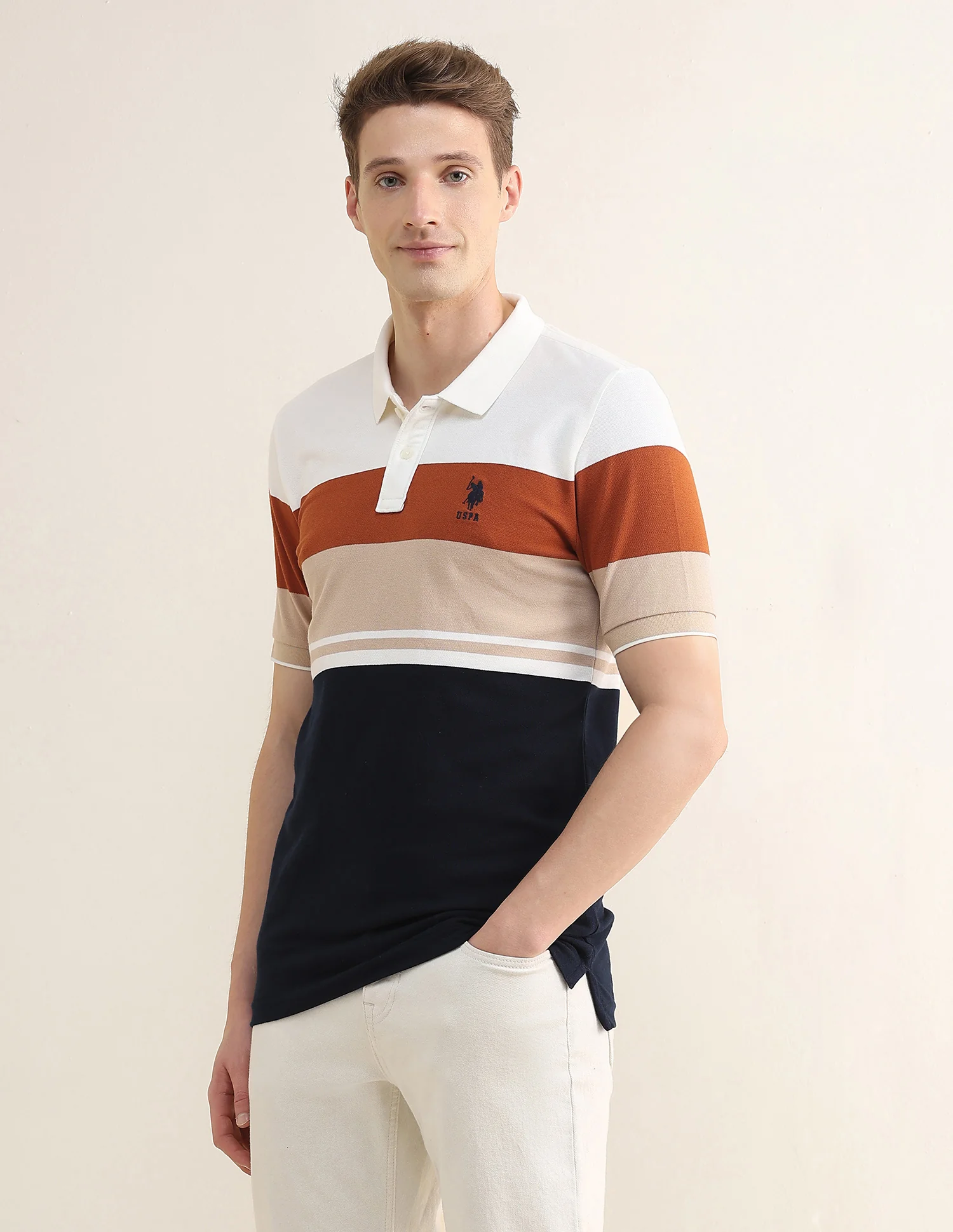 Colourblocked Slim Fit Polo Shirt - Image 4