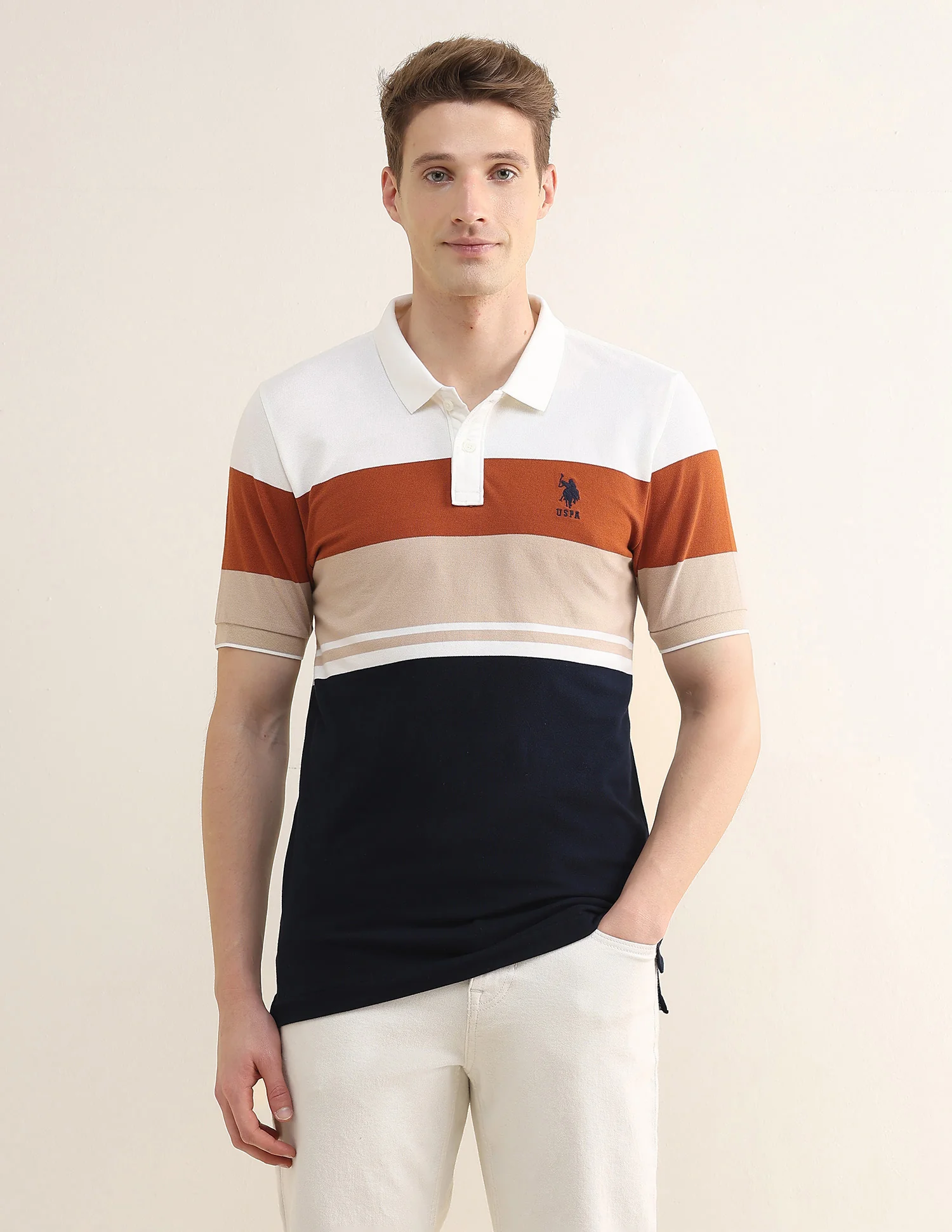 Colourblocked Slim Fit Polo Shirt - Image 6