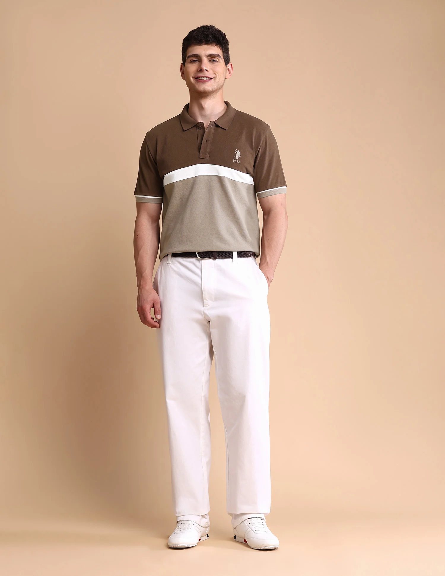 Colourblocked Slim Fit Polo Shirt - Image 3