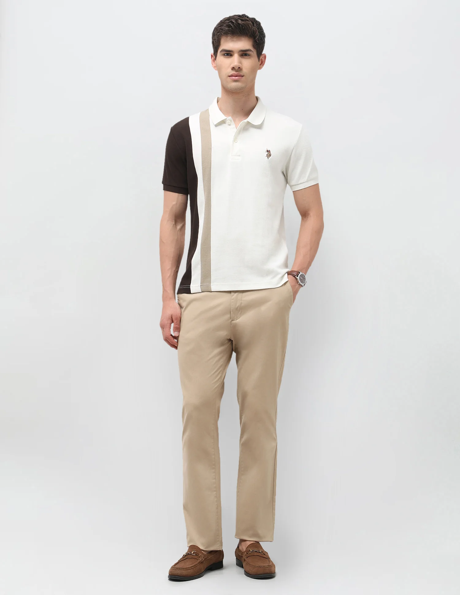 Colourblocked Slim Fit Polo Shirt - Image 3