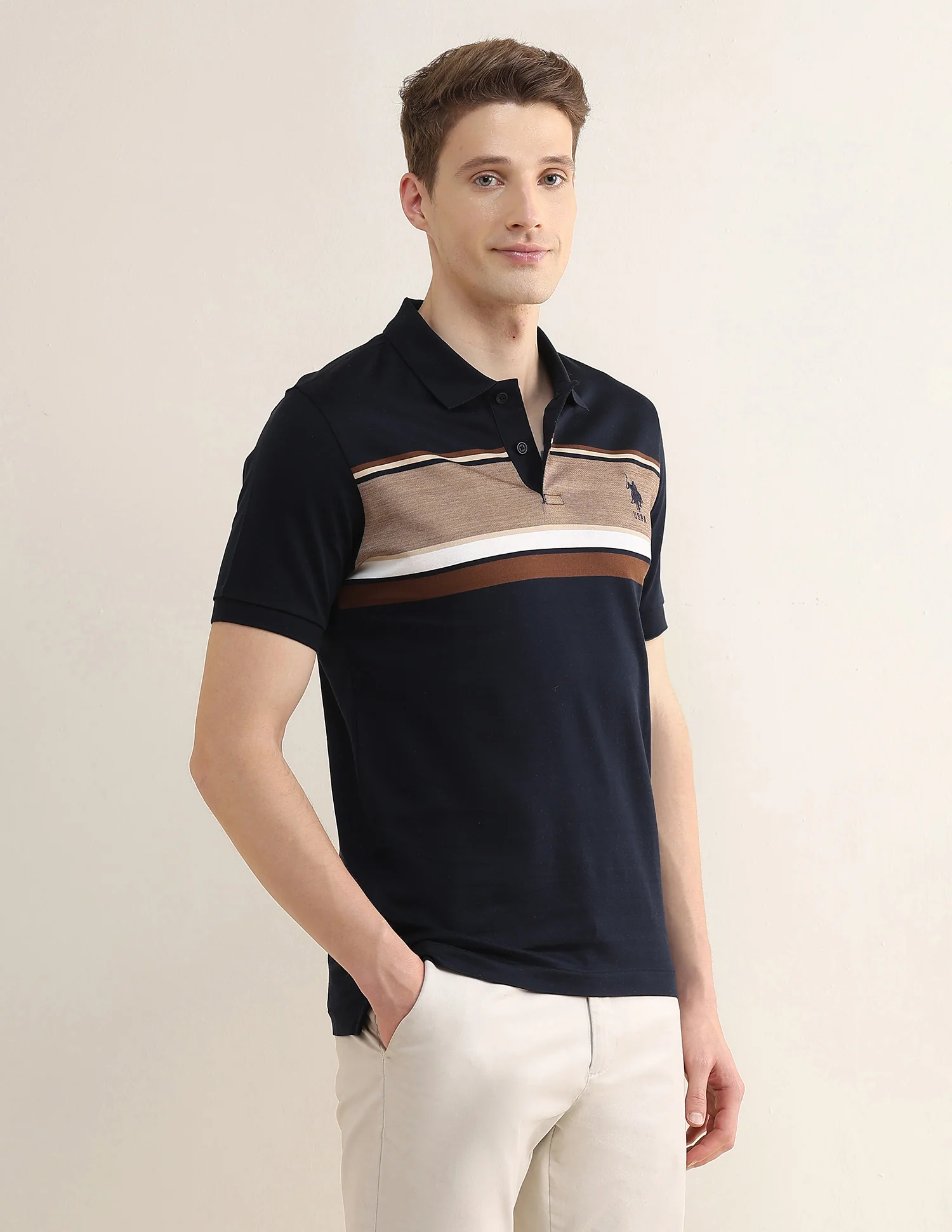 Colourblocked Slim Fit Polo Shirt - Image 4