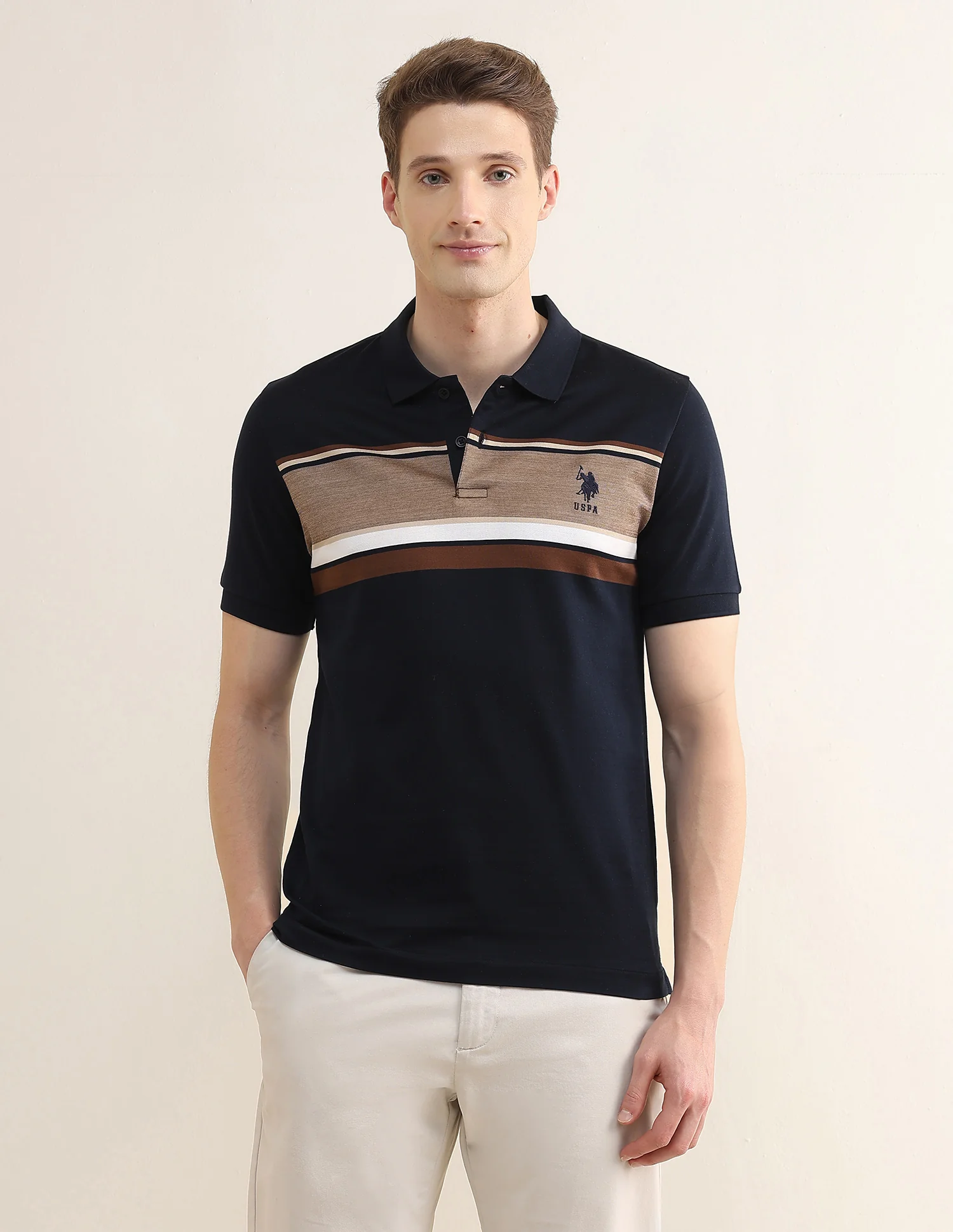 Colourblocked Slim Fit Polo Shirt - Image 6