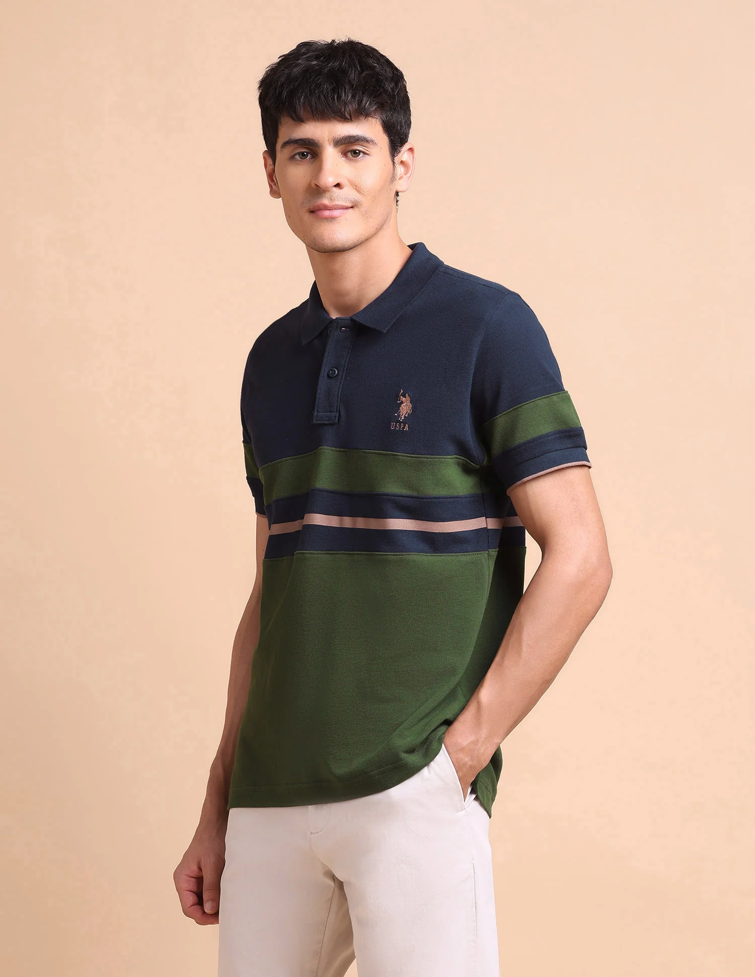 Colourblocked Slim Fit Polo Shirt - Image 4