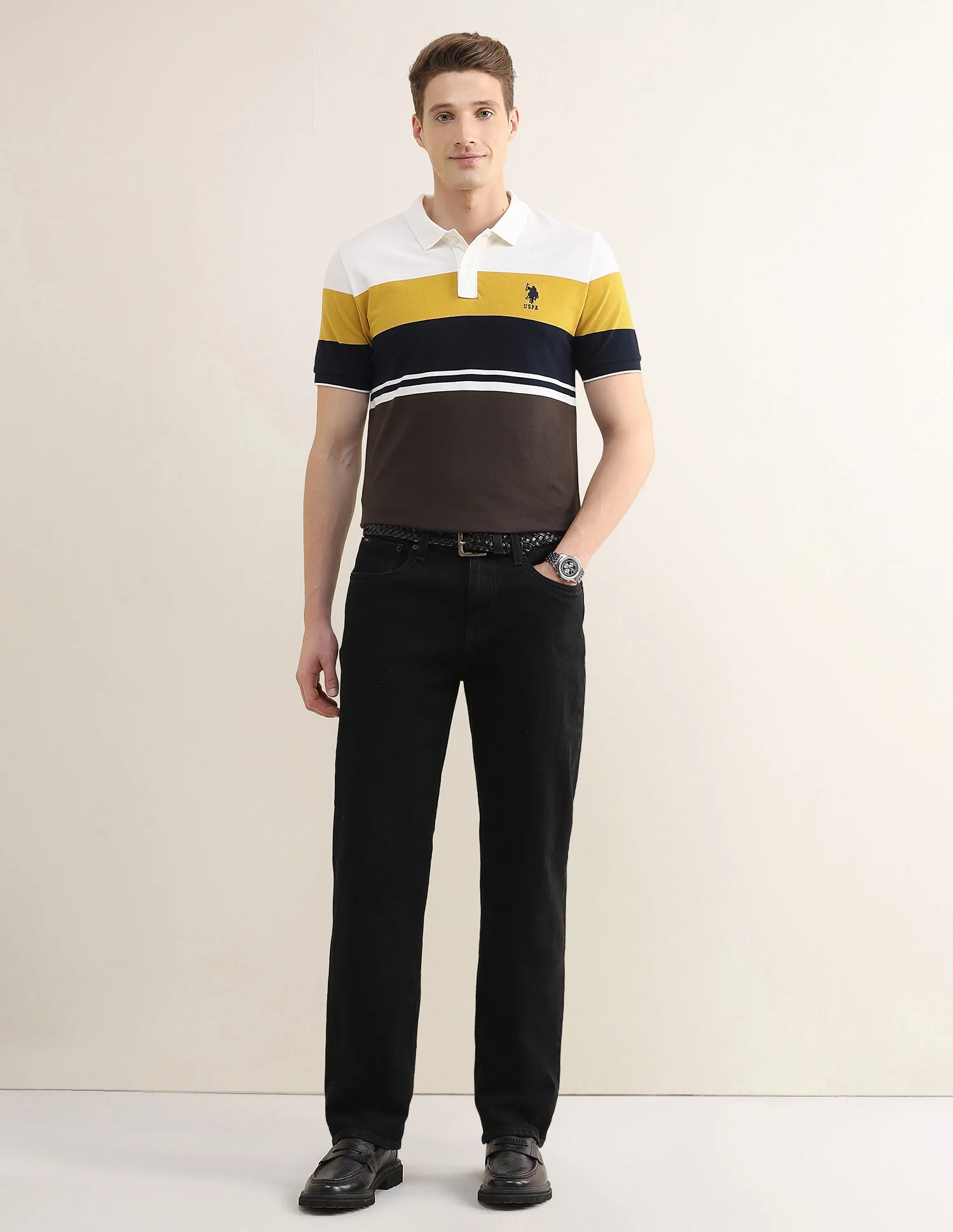 Colourblocked Slim Fit Polo Shirt - Image 3
