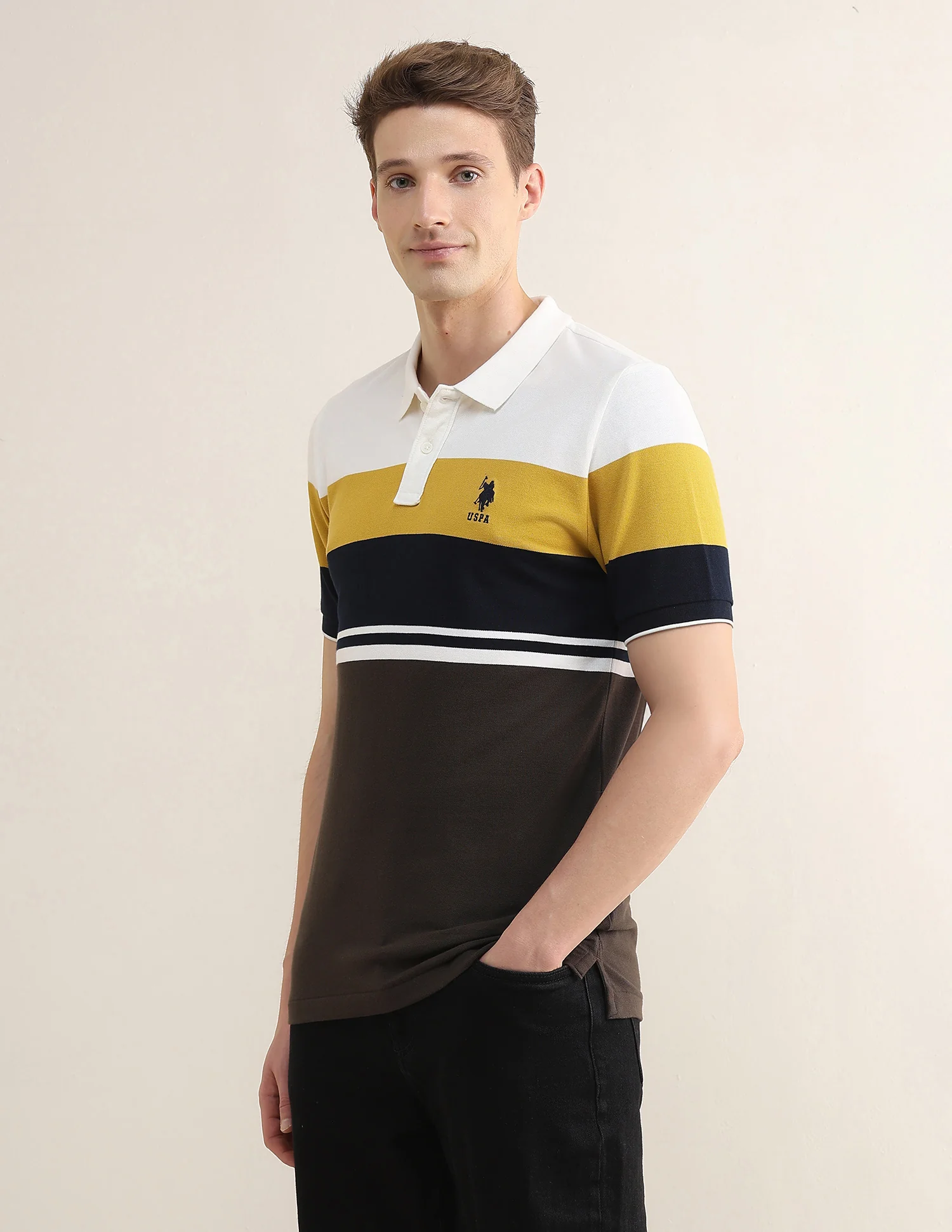 Colourblocked Slim Fit Polo Shirt - Image 4