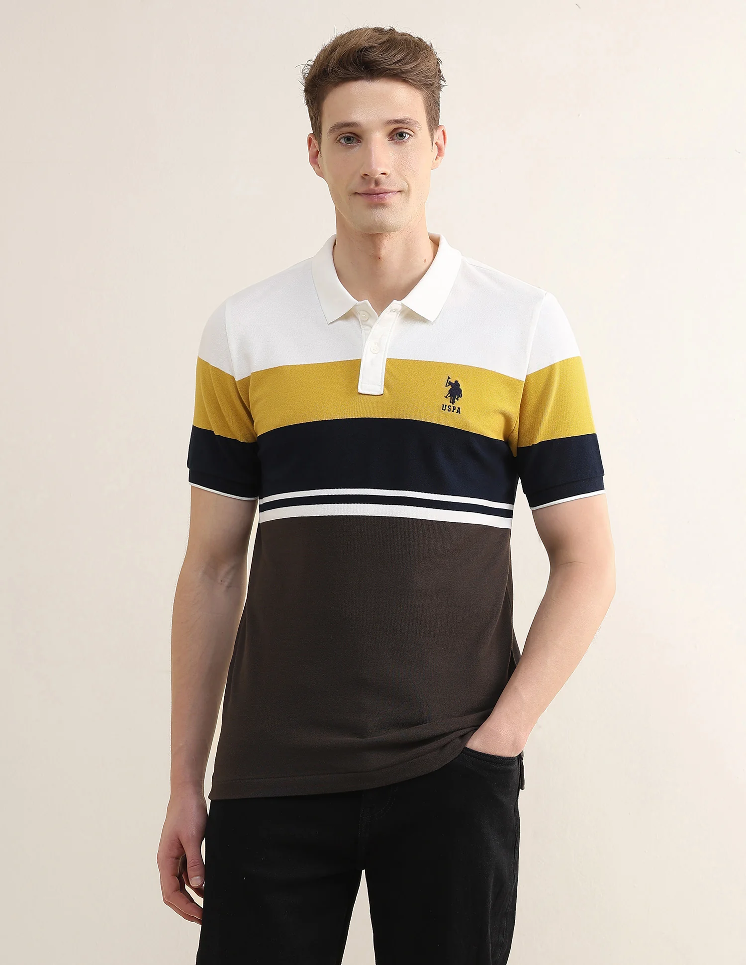 Colourblocked Slim Fit Polo Shirt - Image 6