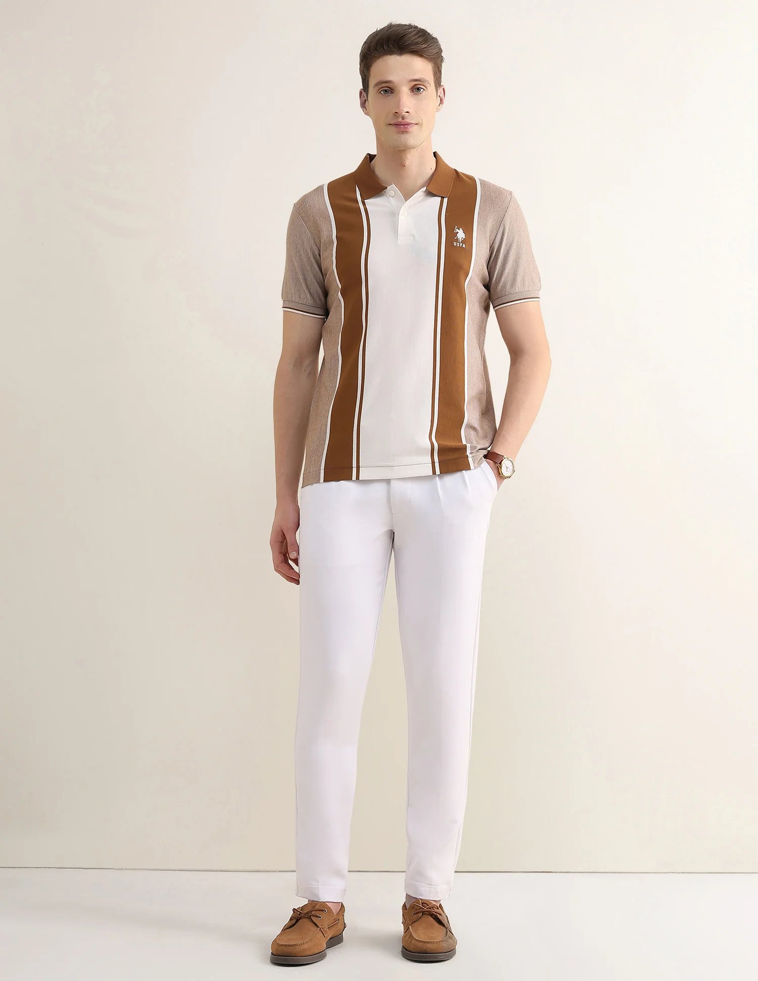 Colourblocked Slim Fit Polo Shirt - Image 3