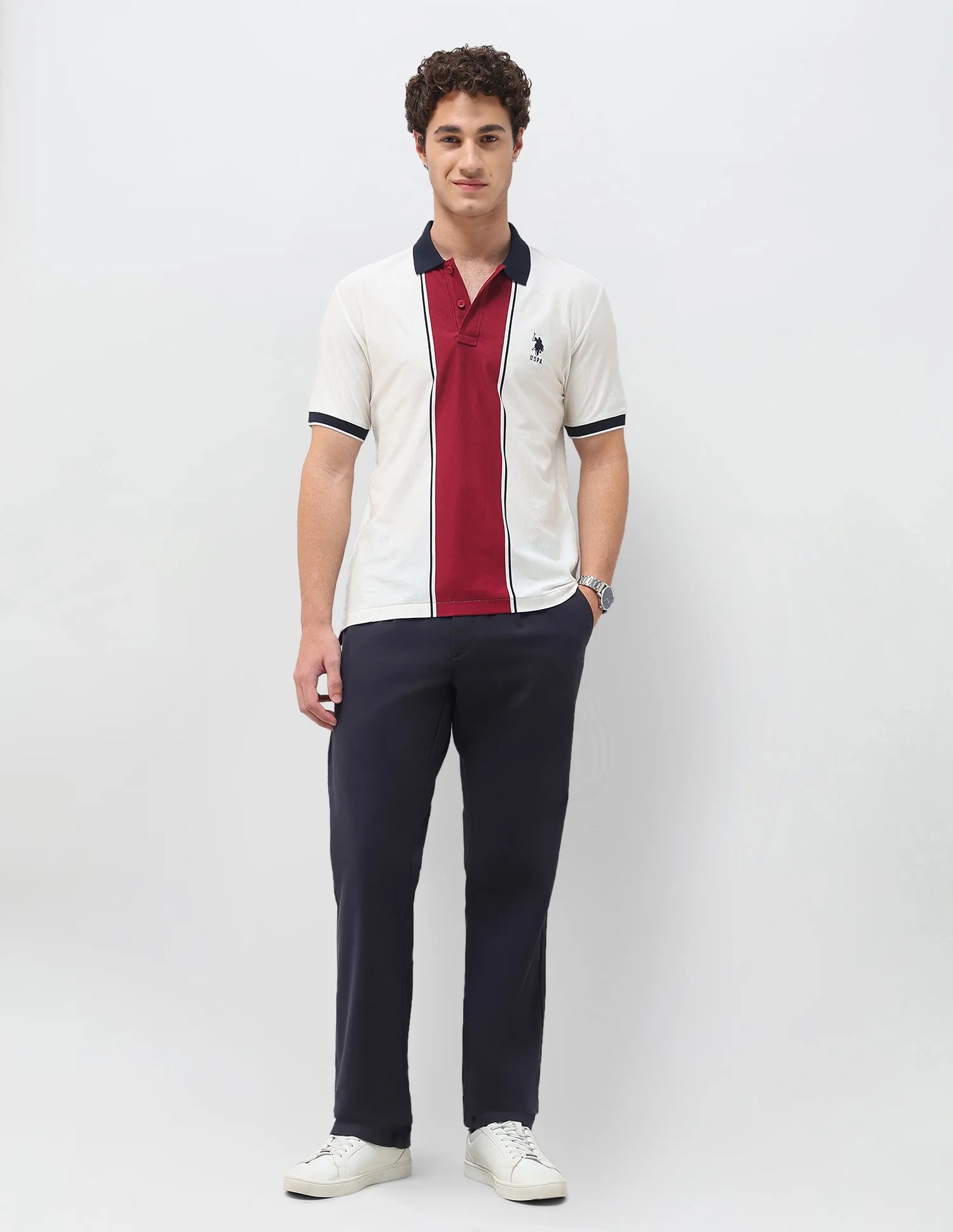 Colourblocked Slim Fit Polo Shirt - Image 3