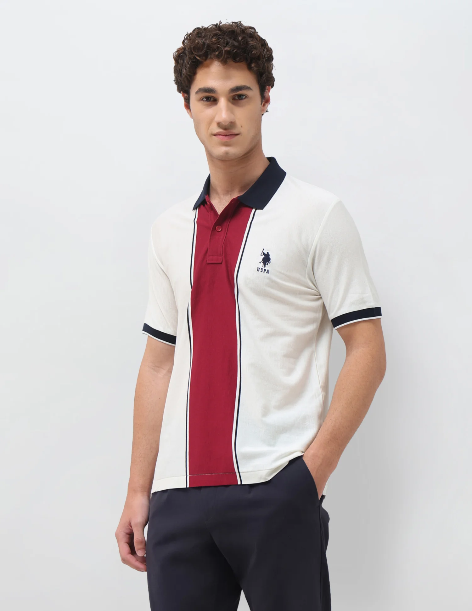 Colourblocked Slim Fit Polo Shirt - Image 4