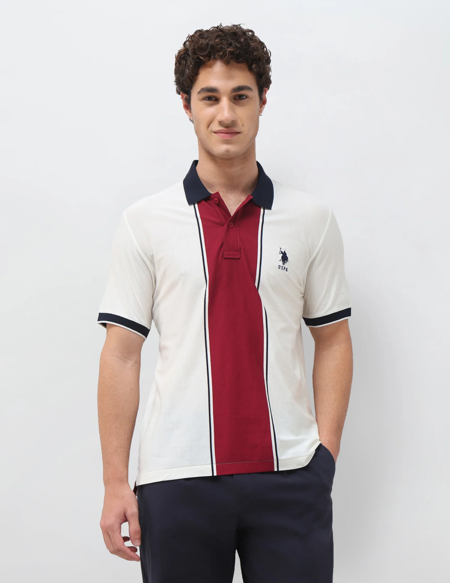 Colourblocked Slim Fit Polo Shirt - Image 6