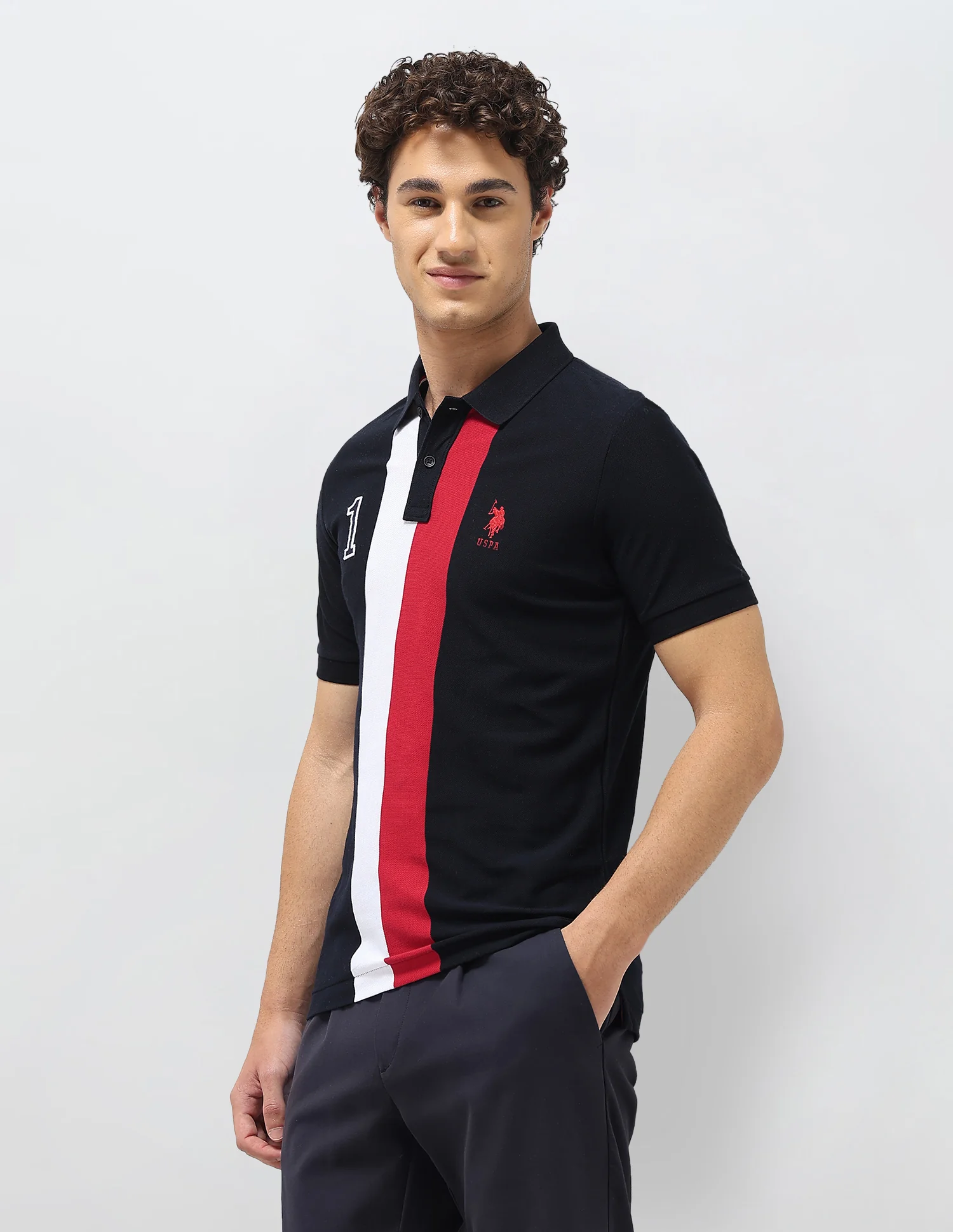 Colourblocked Slim Fit Polo Shirt - Image 4