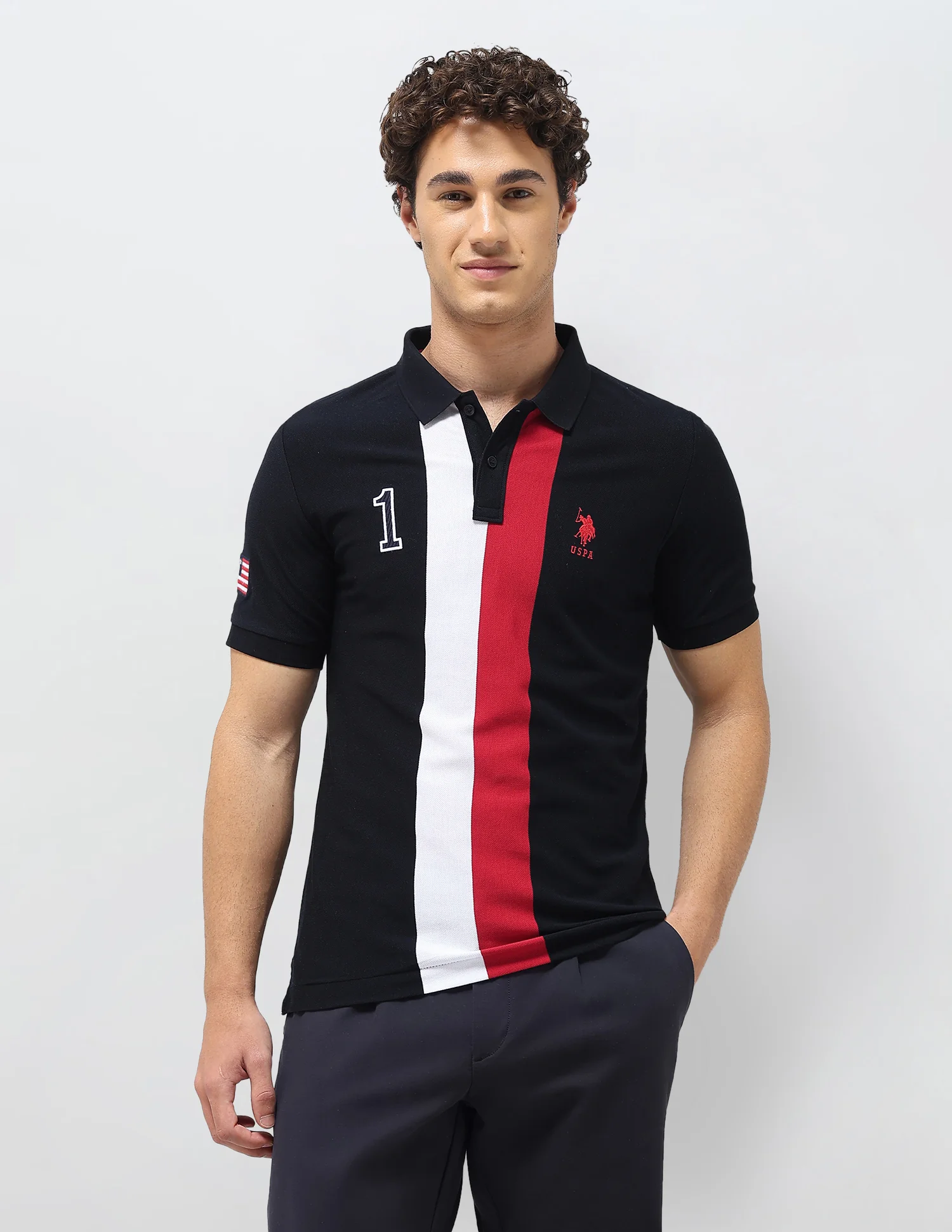 Colourblocked Slim Fit Polo Shirt - Image 6