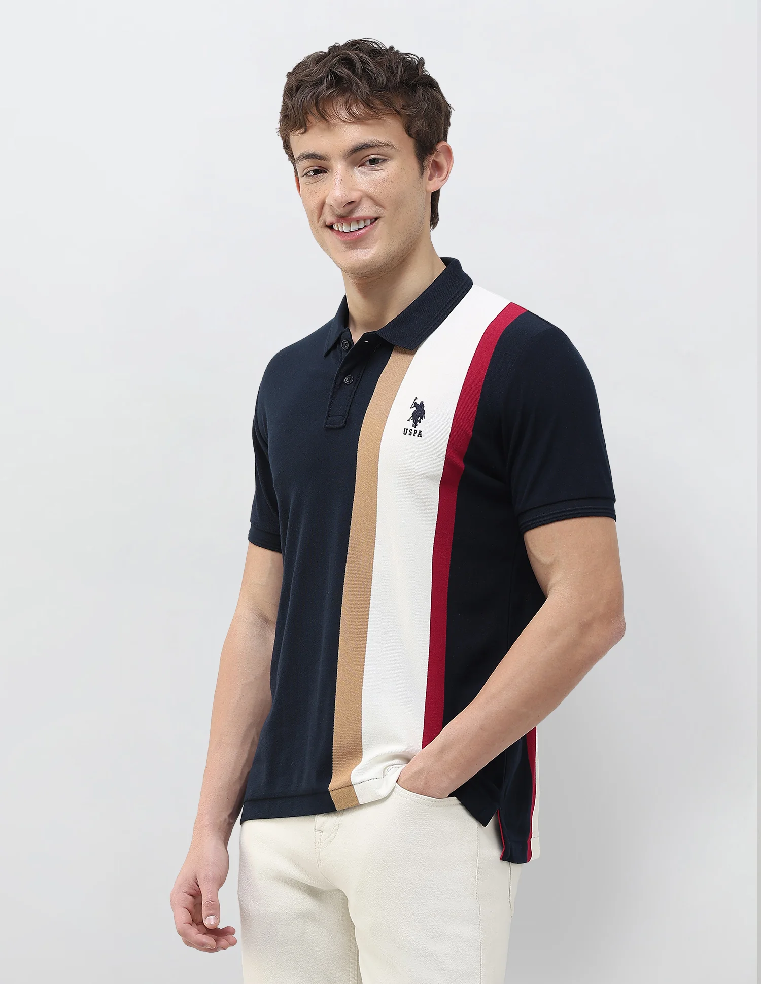 Colourblocked Slim Fit Polo Shirt - Image 4