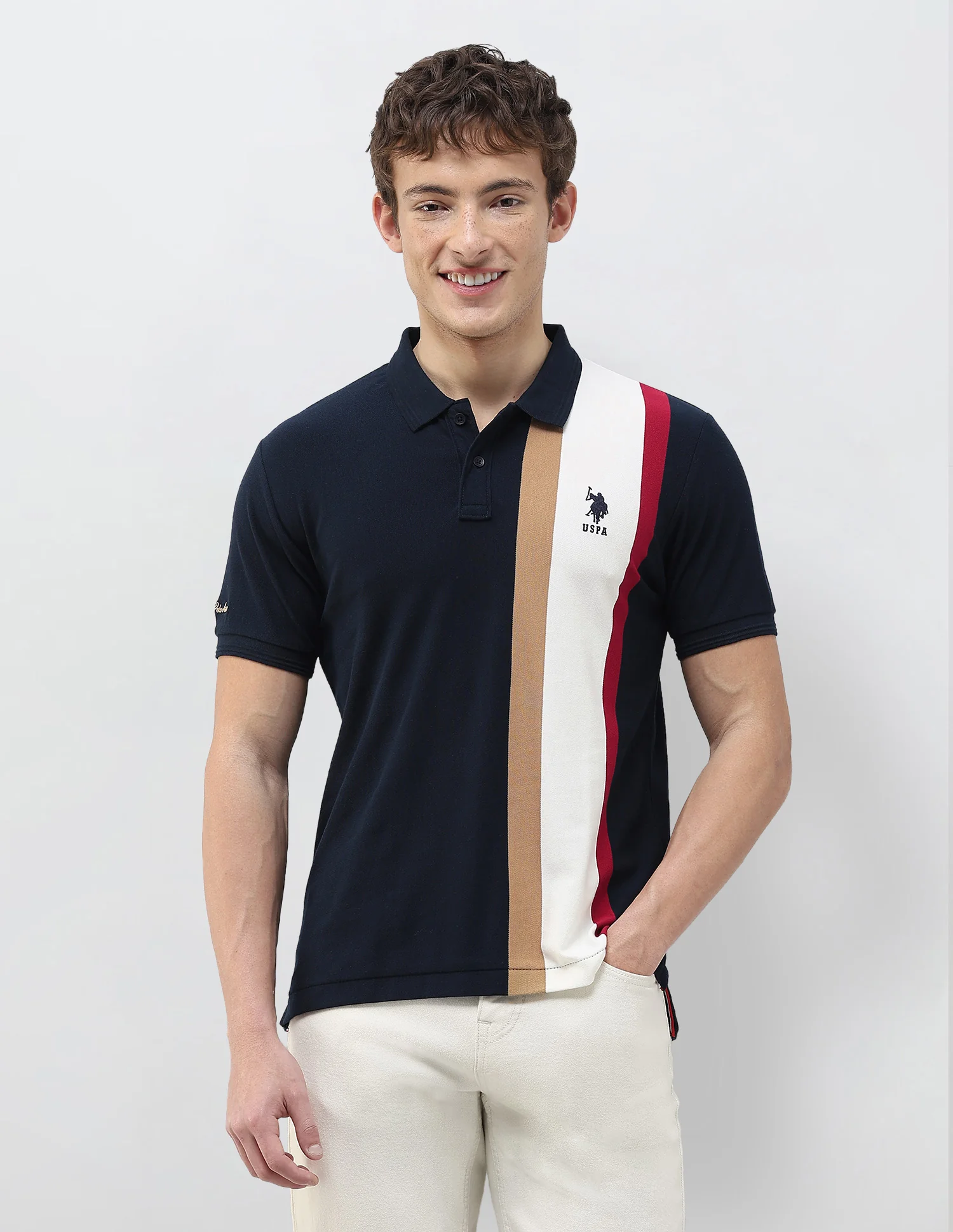 Colourblocked Slim Fit Polo Shirt - Image 6